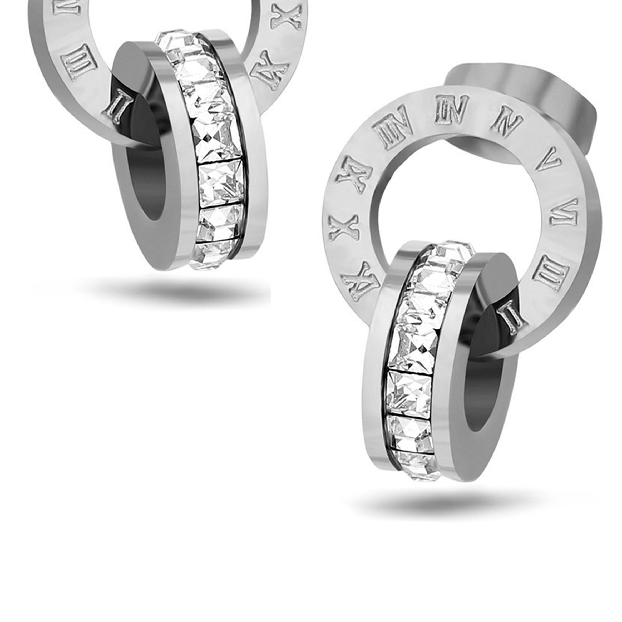 Pendientes de acero y titanio digitales E3133