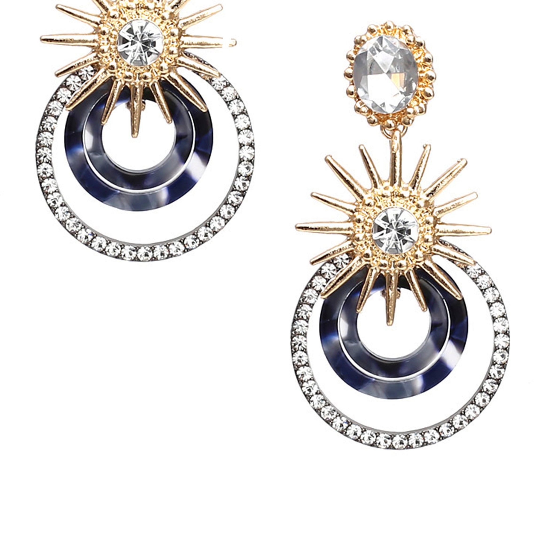 Pendientes circulares con diamantes de imitación E3194