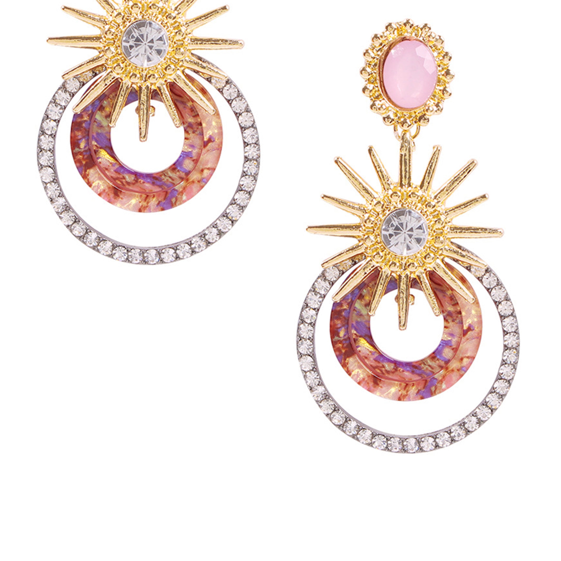 Pendientes circulares con diamantes de imitación E3194