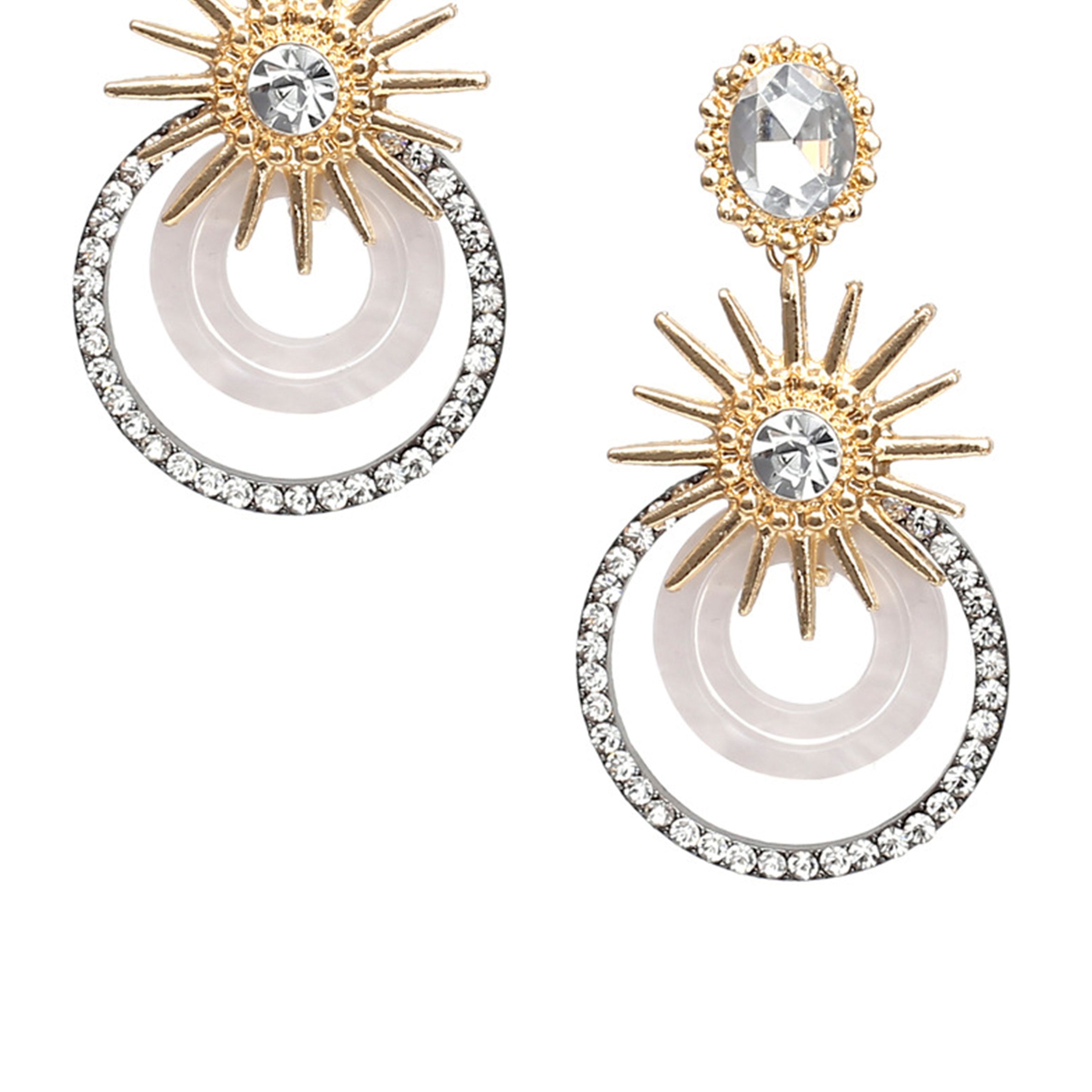 Pendientes circulares con diamantes de imitación E3194