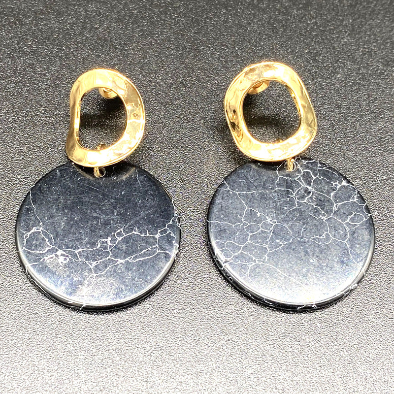 Circle Natural Stone Earrings E3197