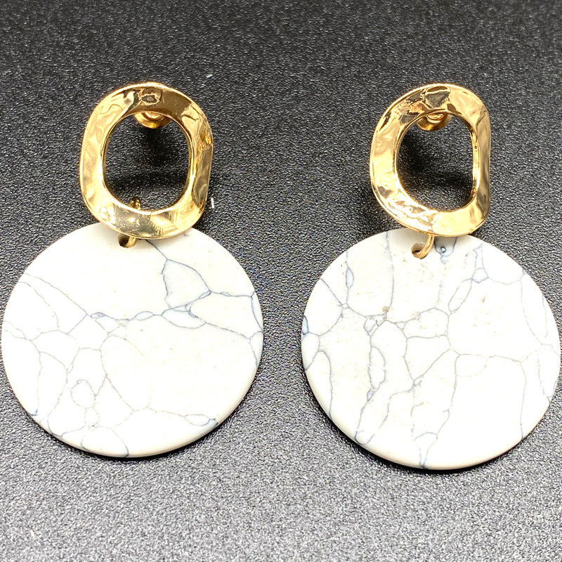 Circle Natural Stone Earrings E3197
