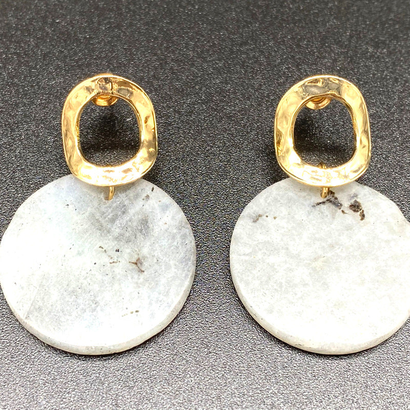 Circle Natural Stone Earrings E3197