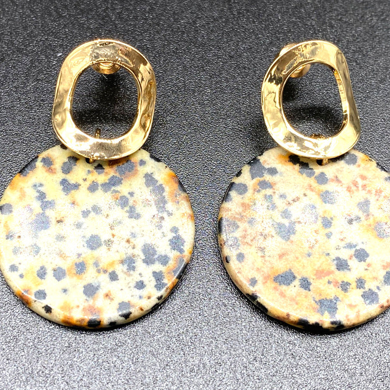 Circle Natural Stone Earrings E3197