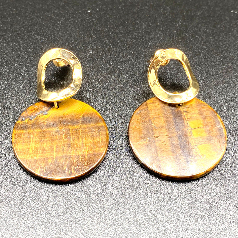 Circle Natural Stone Earrings E3197