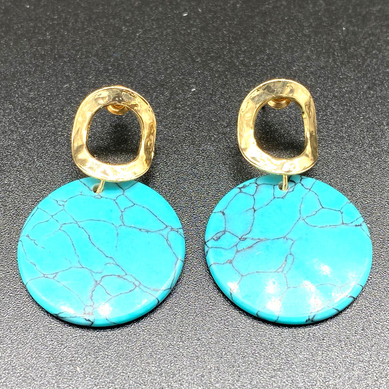 Circle Natural Stone Earrings E3197