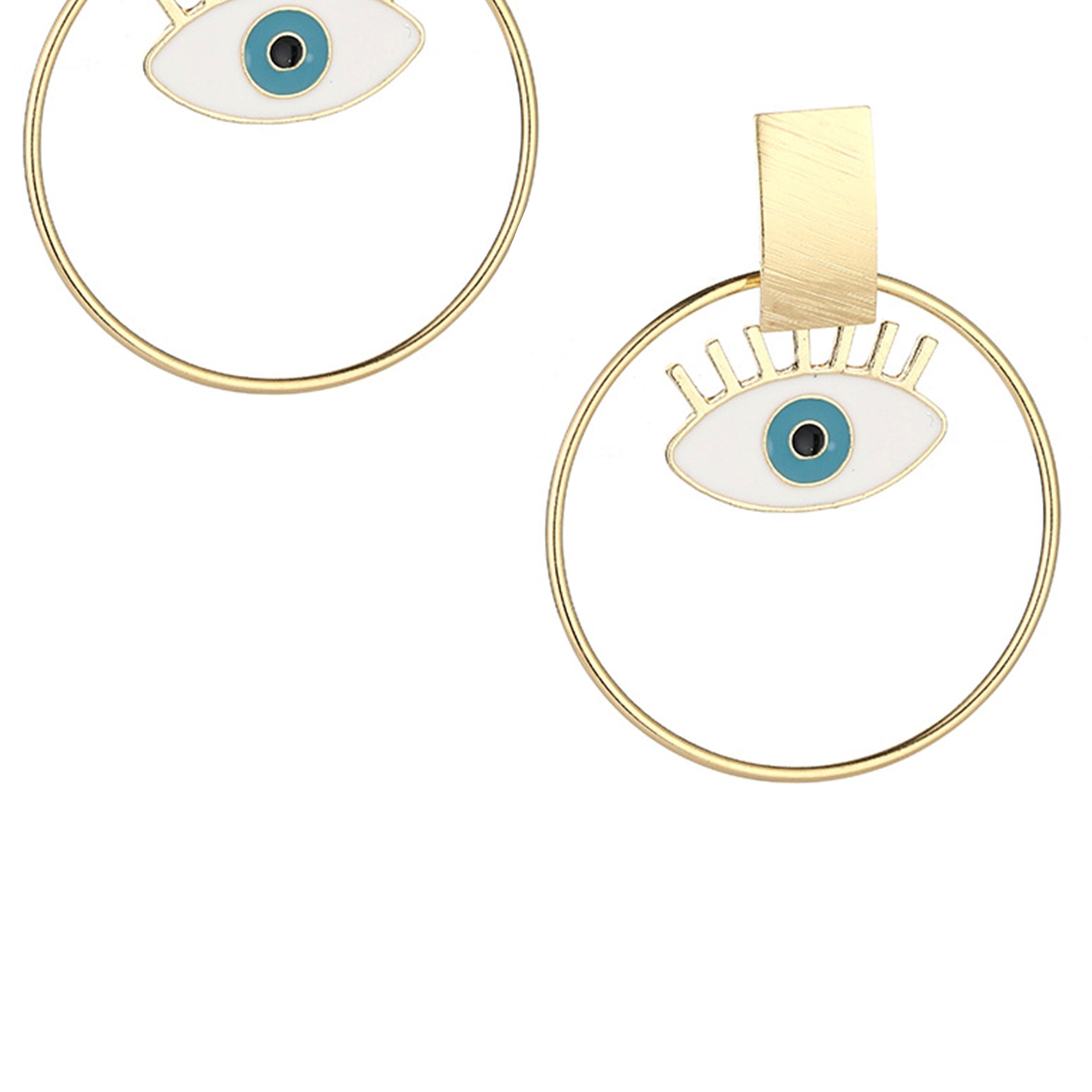 Evil Eye Circle Drop Earrings E3226