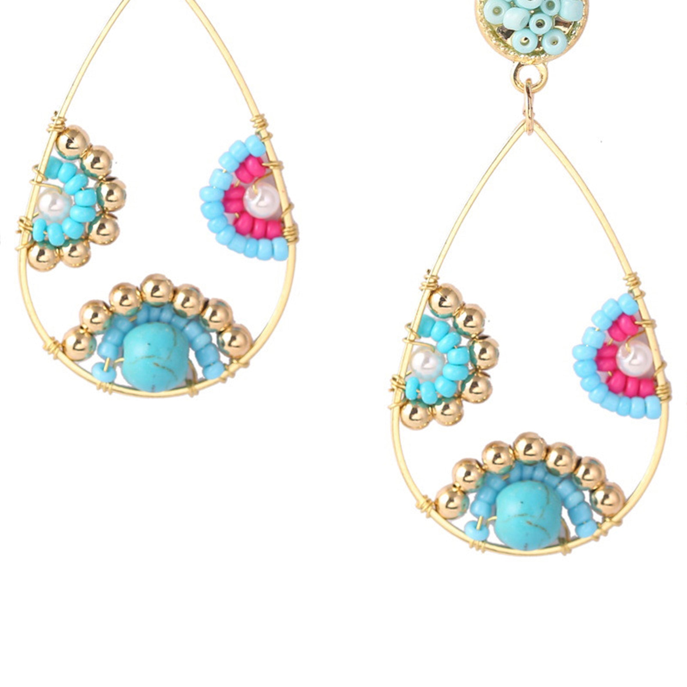 Teardrop Seed Beads Drop Earrings E3231