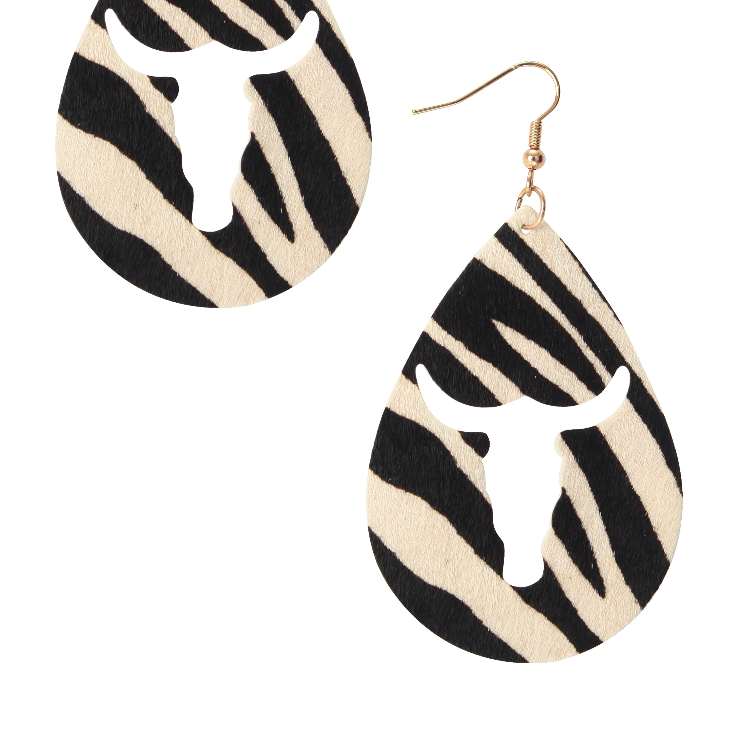 Pendientes de cuero con forma de cabeza de toro hueca E3387