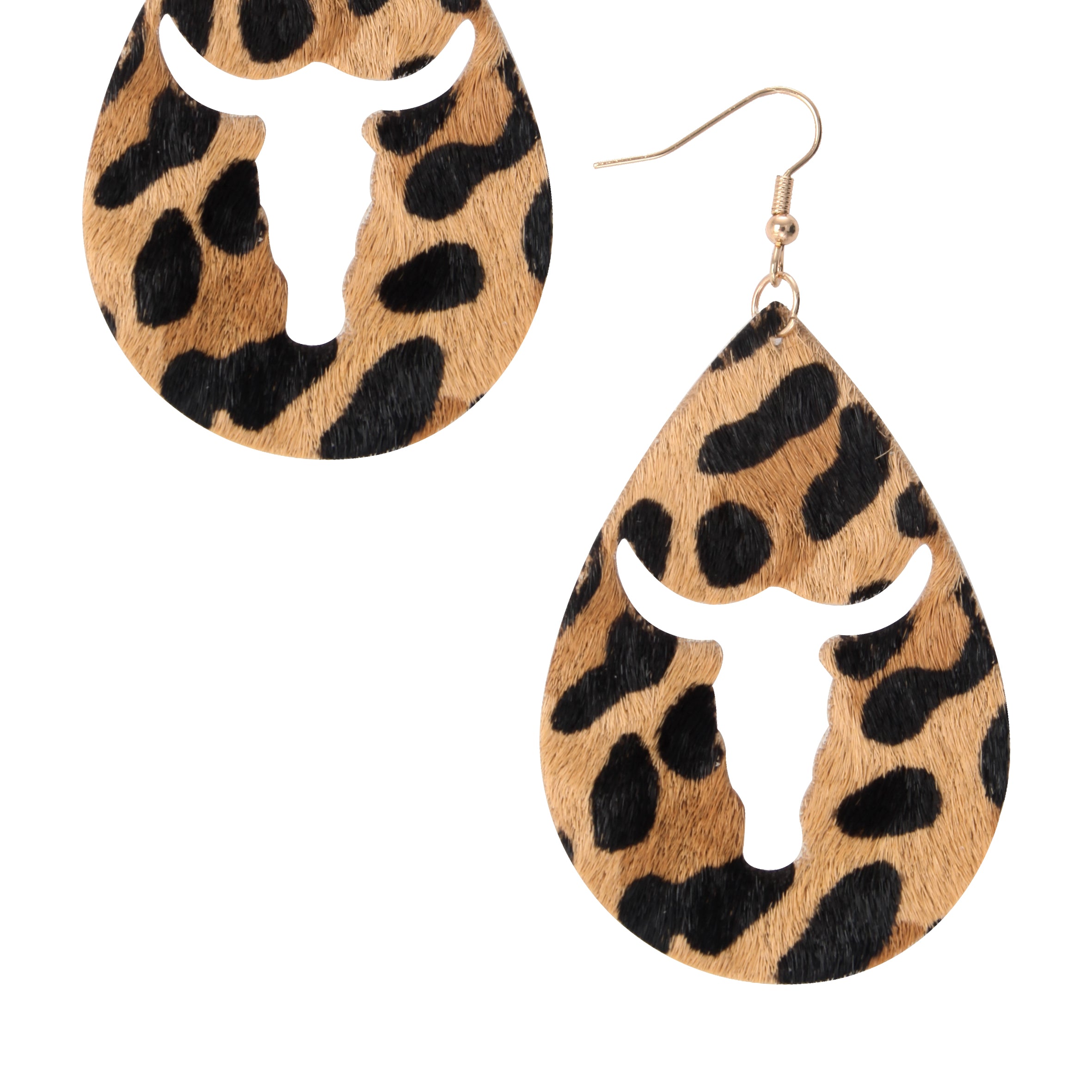 Pendientes de cuero con forma de cabeza de toro hueca E3387