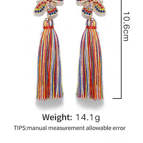 Pendientes de borlas colgantes con forma de mariposa E3408