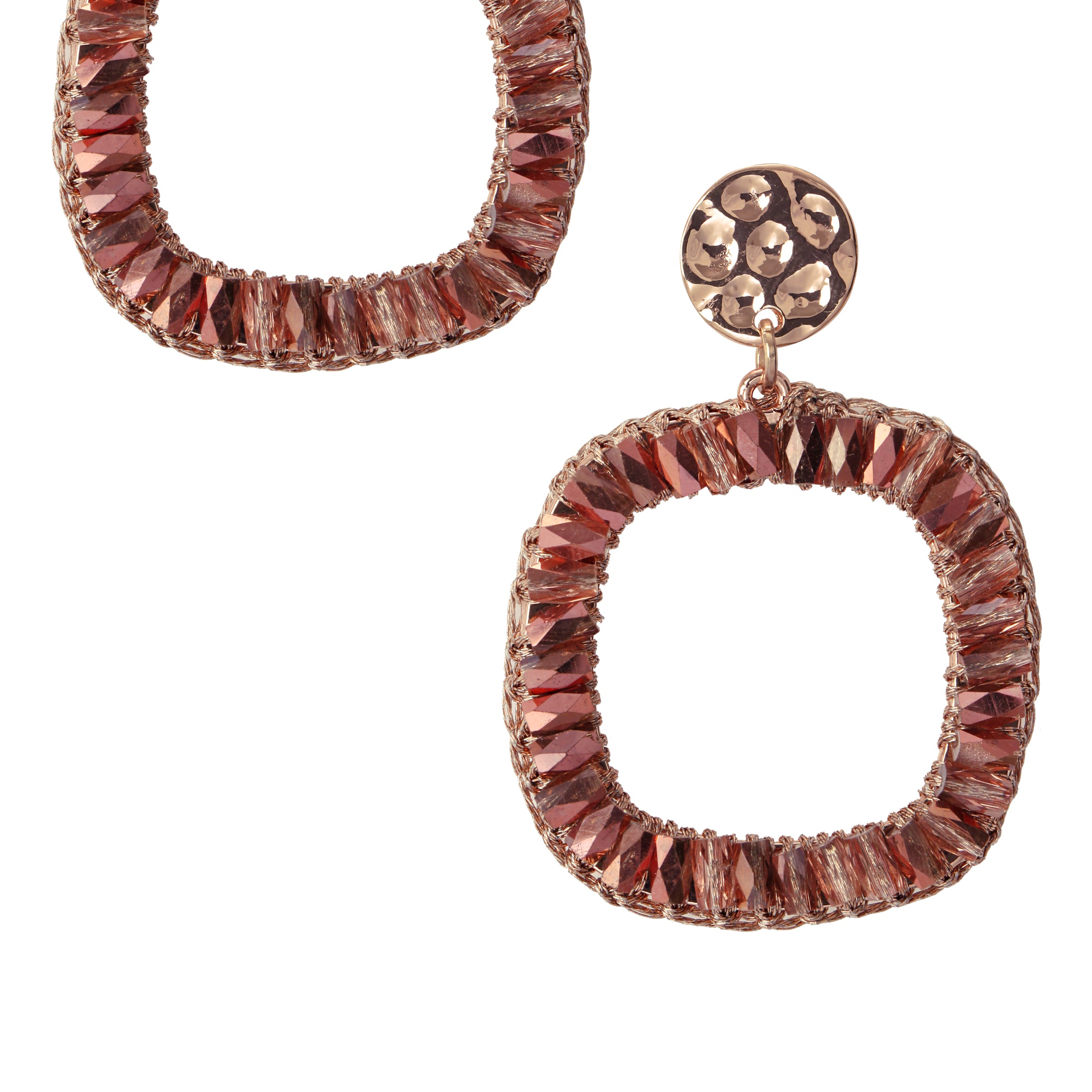 Pendientes de cristal con geometría hueca E3421