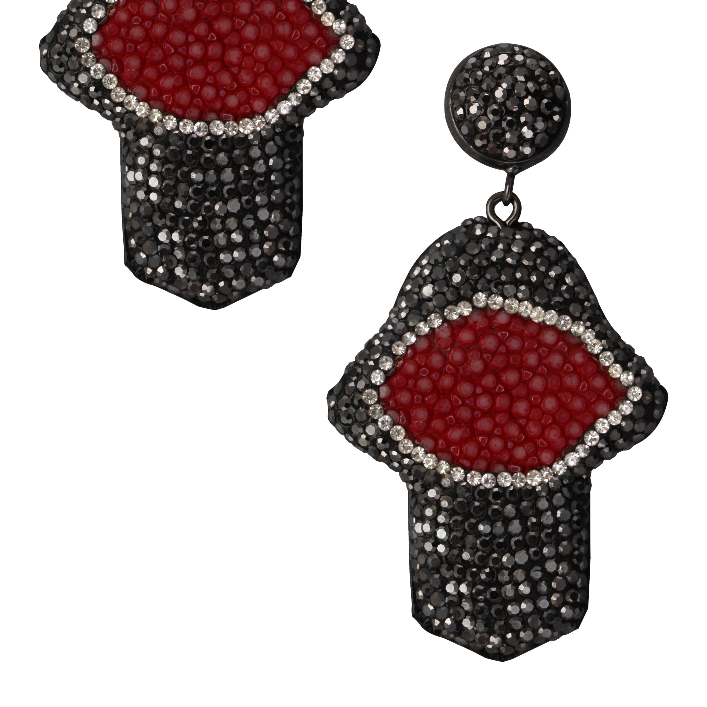 Pendientes de piel de raya genuina de palma E3460