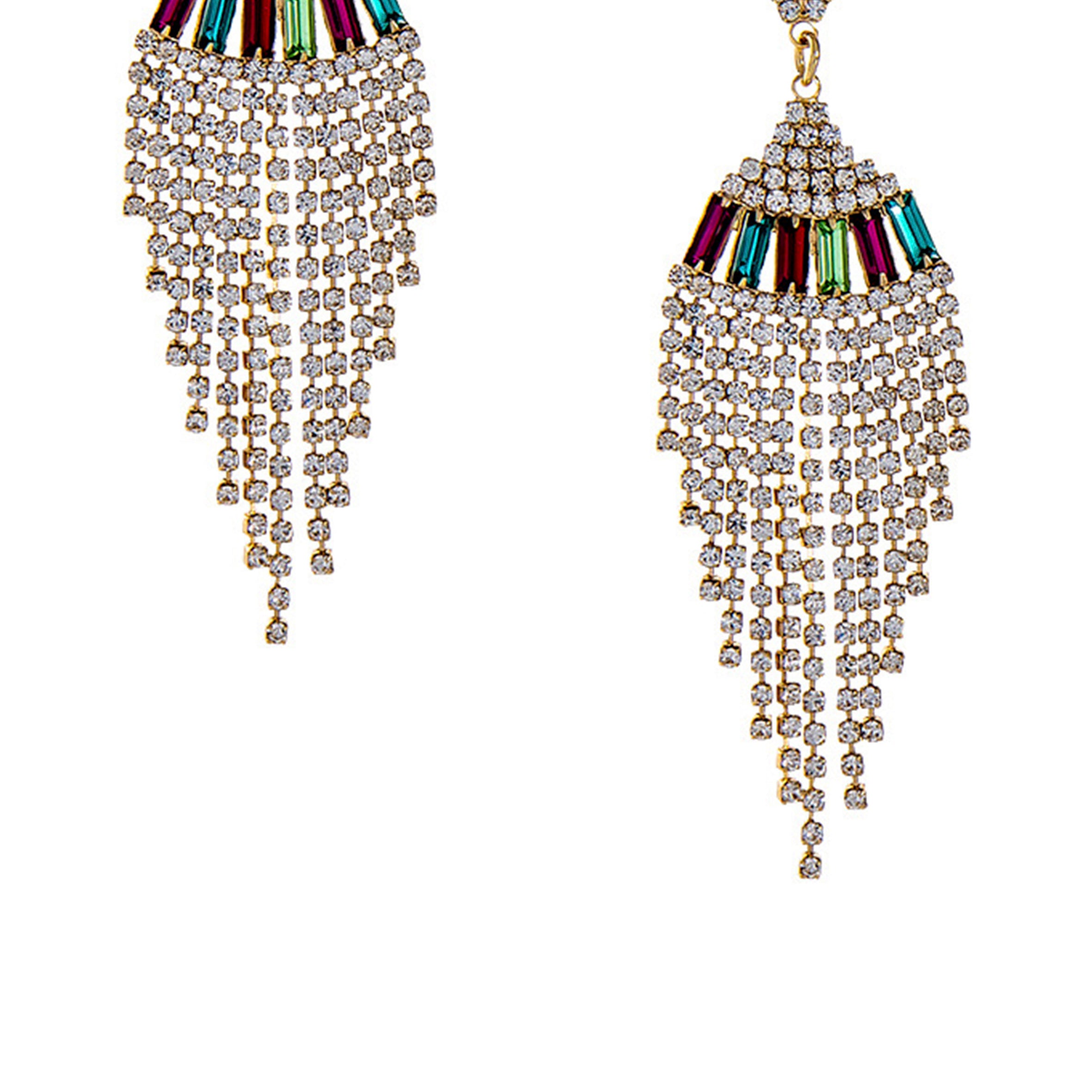 Pendientes con borlas de diamantes de imitación E3483
