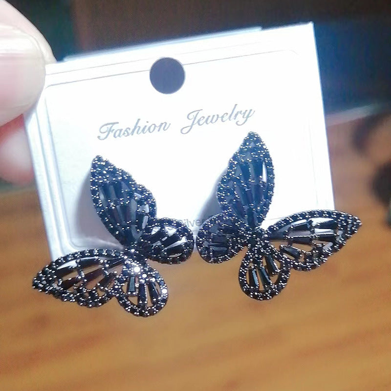 Zircon Butterfly Stud Earrings E3607