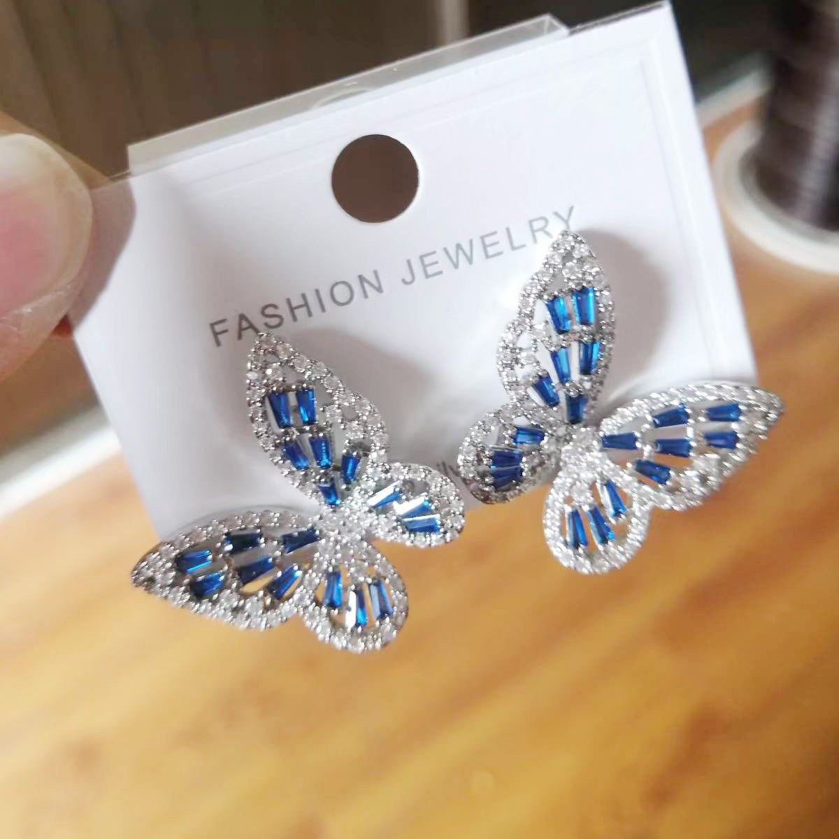 Zircon Butterfly Stud Earrings E3607