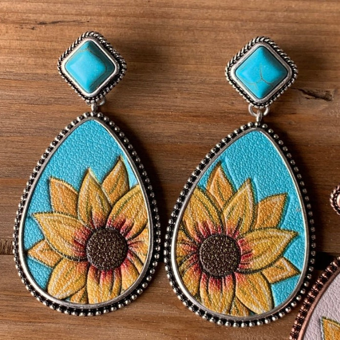 Sunflower Alloy Earrings E3640