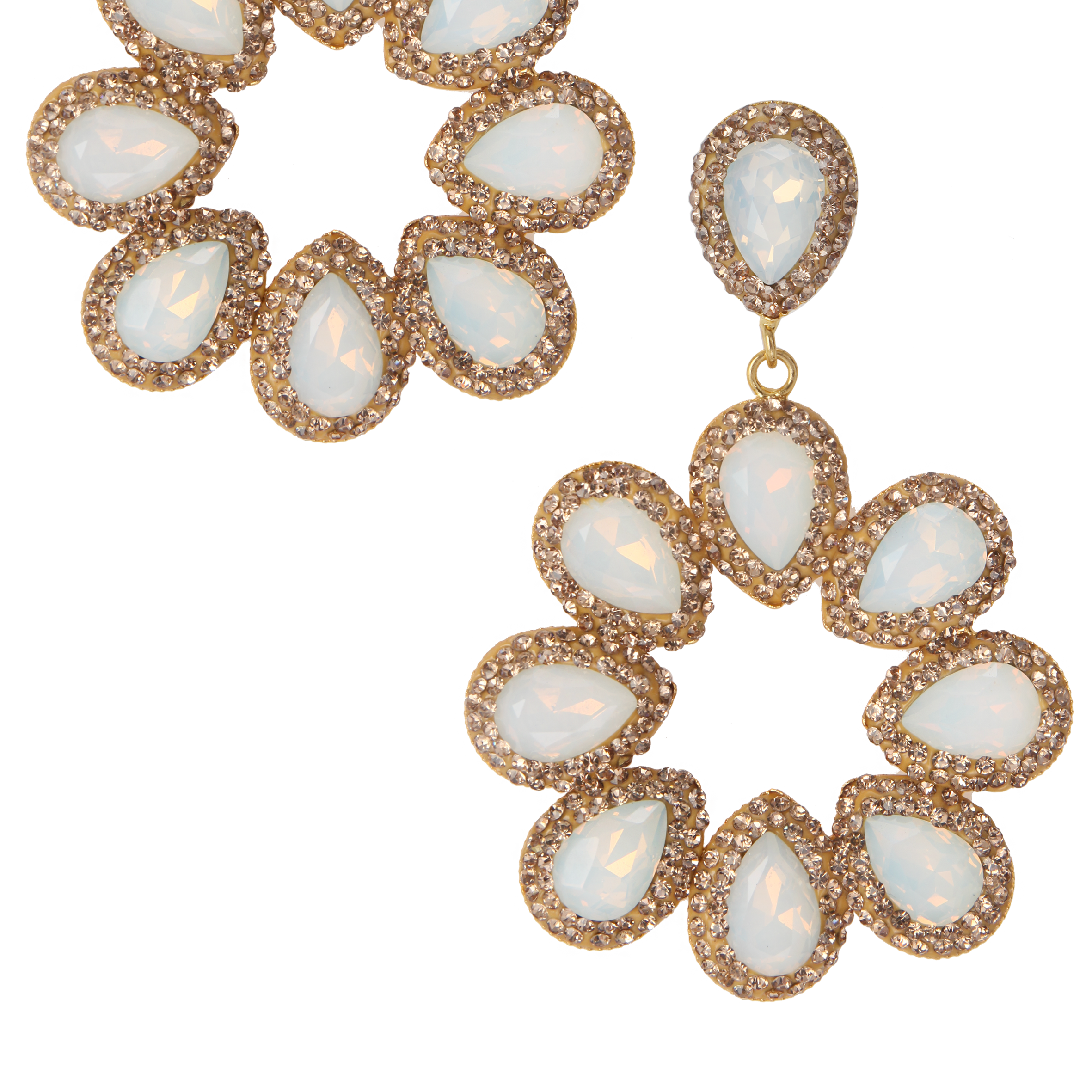 Floral Opal Dangle Earrings E3726