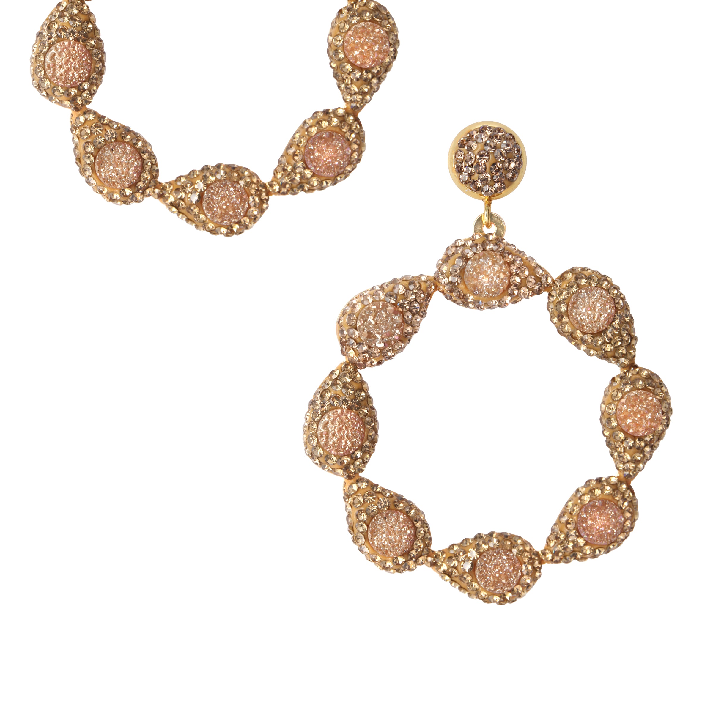 Pendientes de drusa con círculo hueco E3729