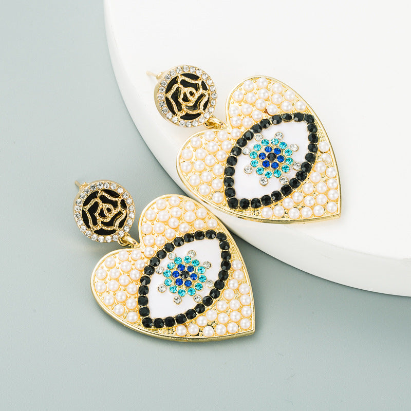Evil Eye Heart Earrings E4000