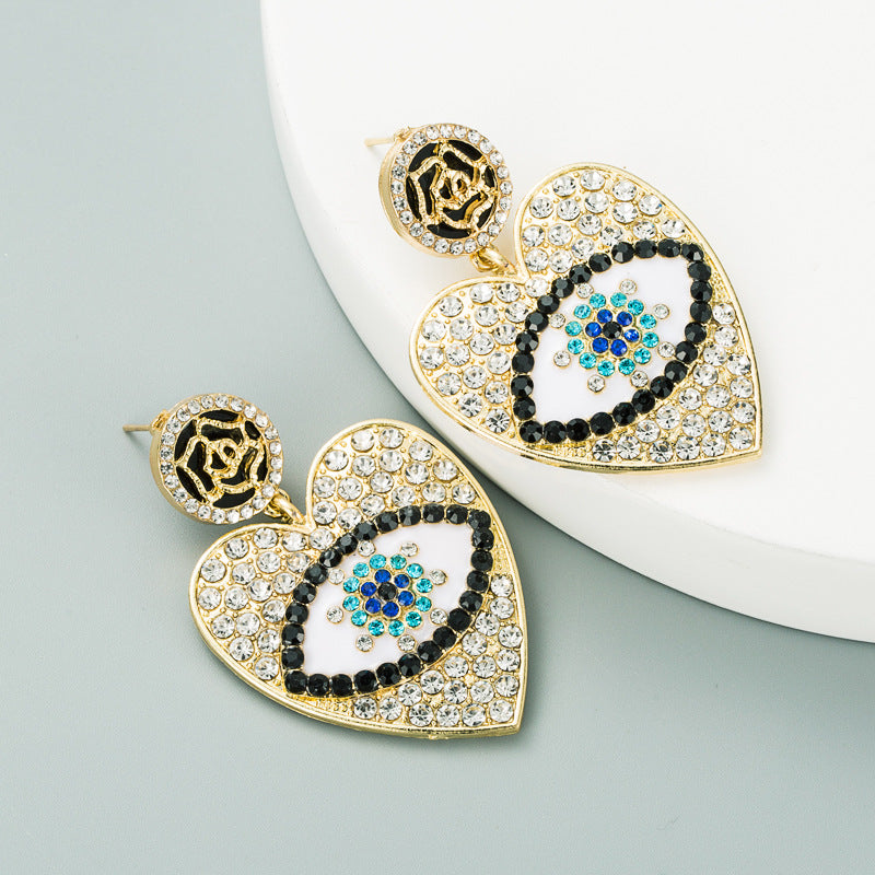 Evil Eye Heart Earrings E4000