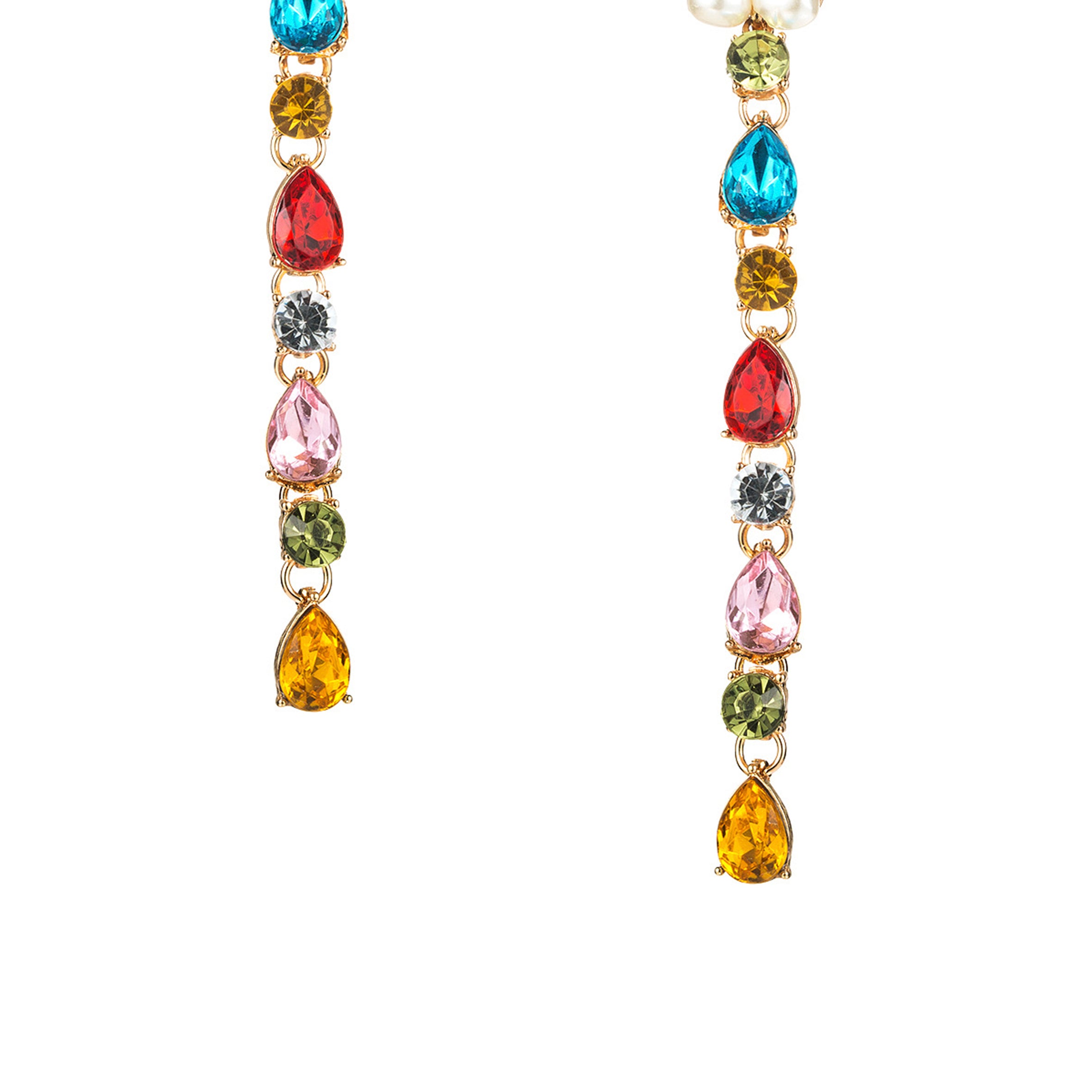 Pendientes de borlas con cadena de diamantes de imitación E4040