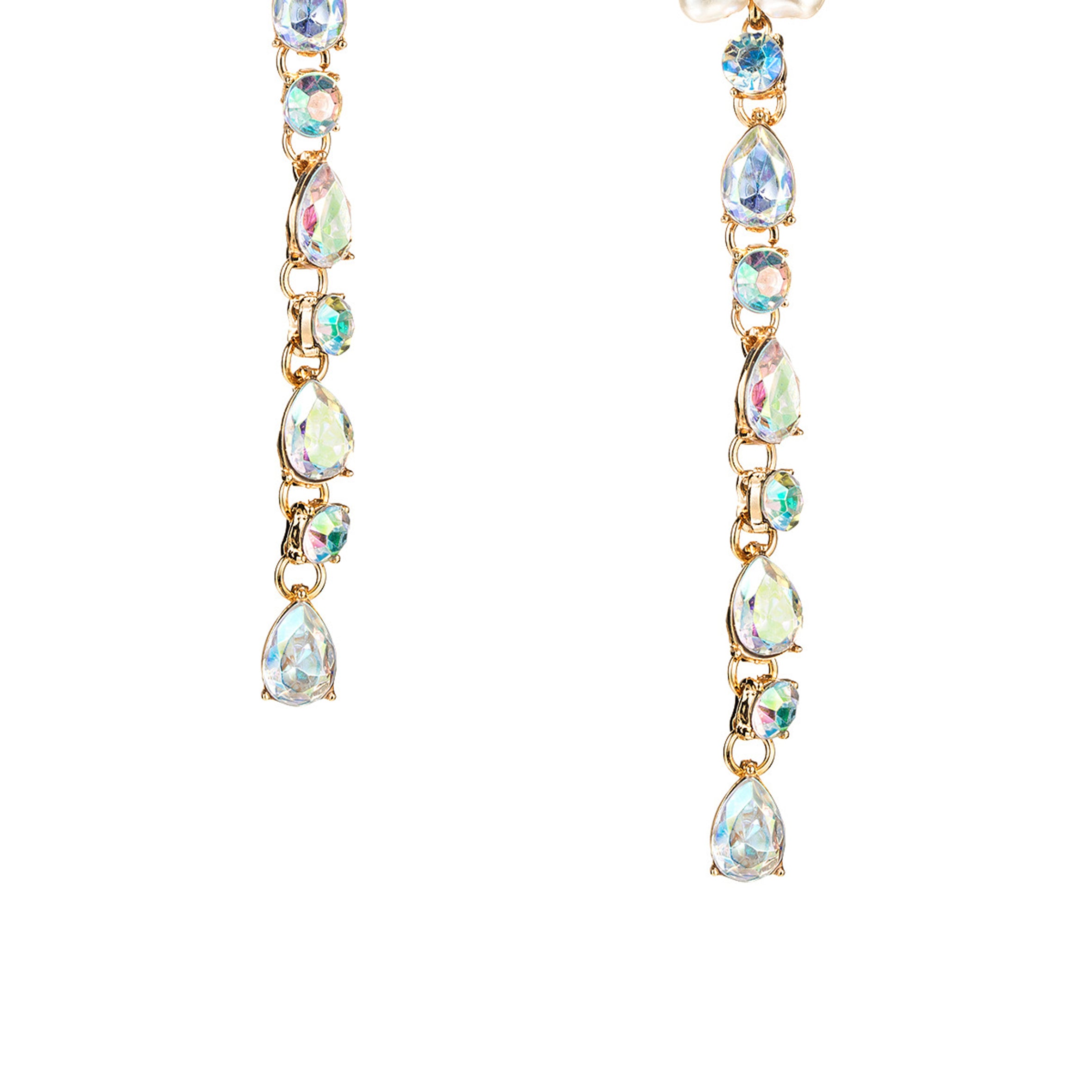 Pendientes de borlas con cadena de diamantes de imitación E4040