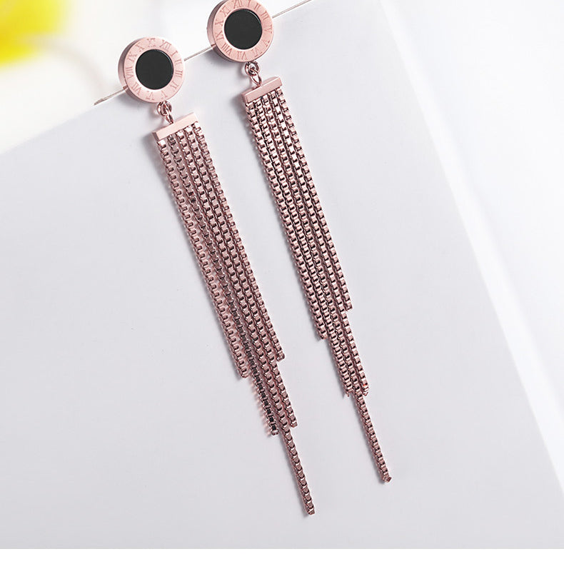 Pendant Stainless Steel Tassel Earrings E4089