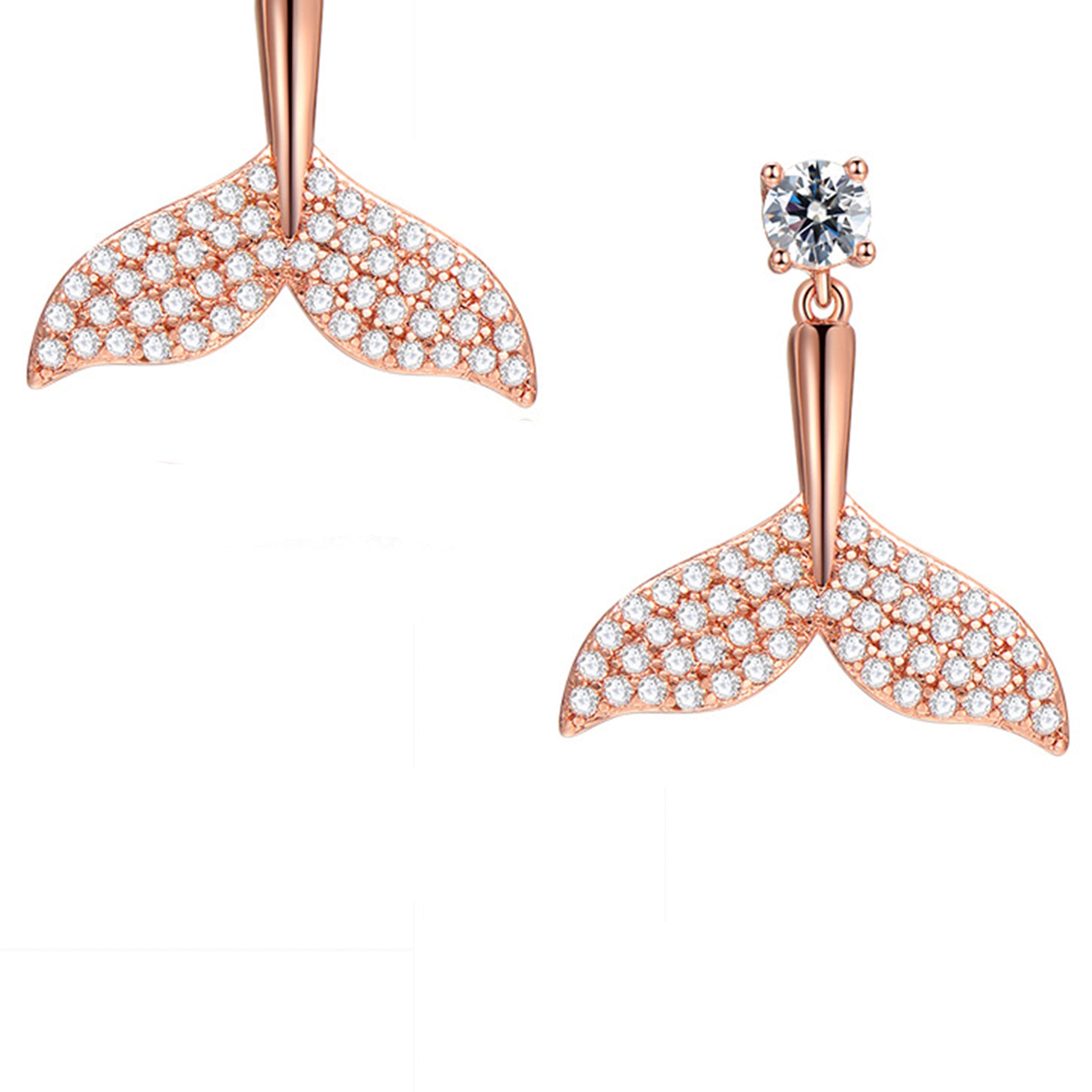 Fish Tail Zircon Stud Earrings E4271