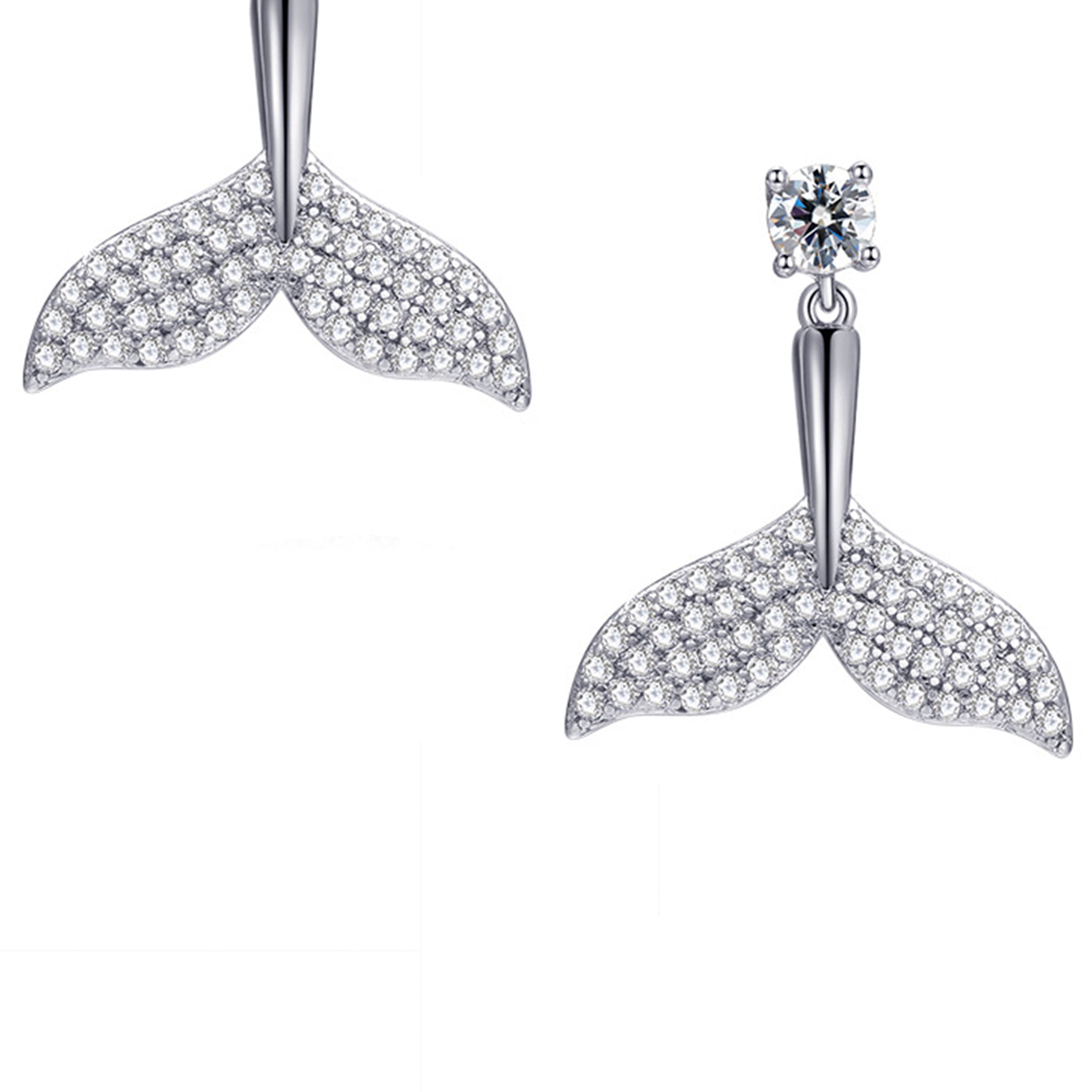 Fish Tail Zircon Stud Earrings E4271