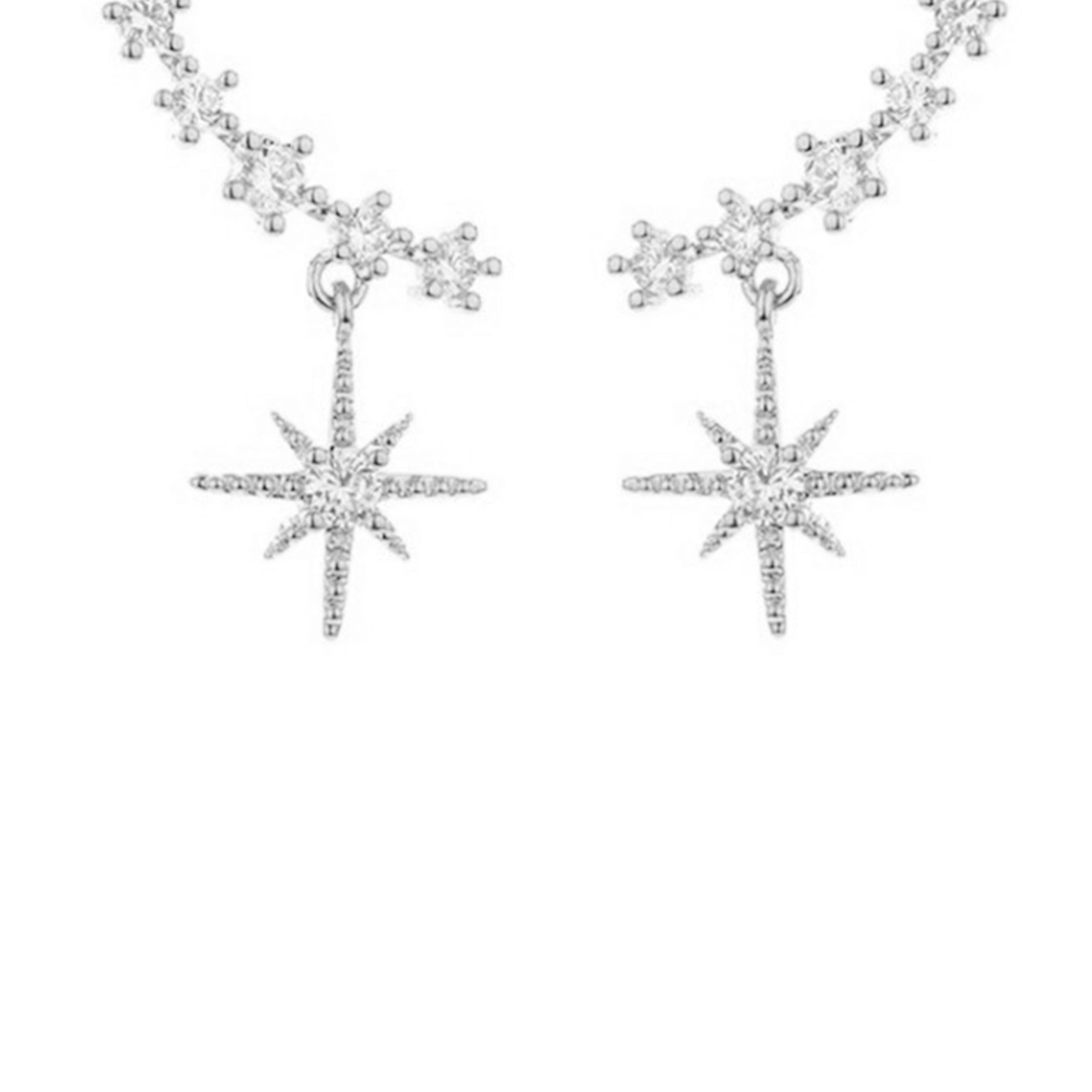 Sun Rhinestone Stud Earring 925 Silver Post E4287