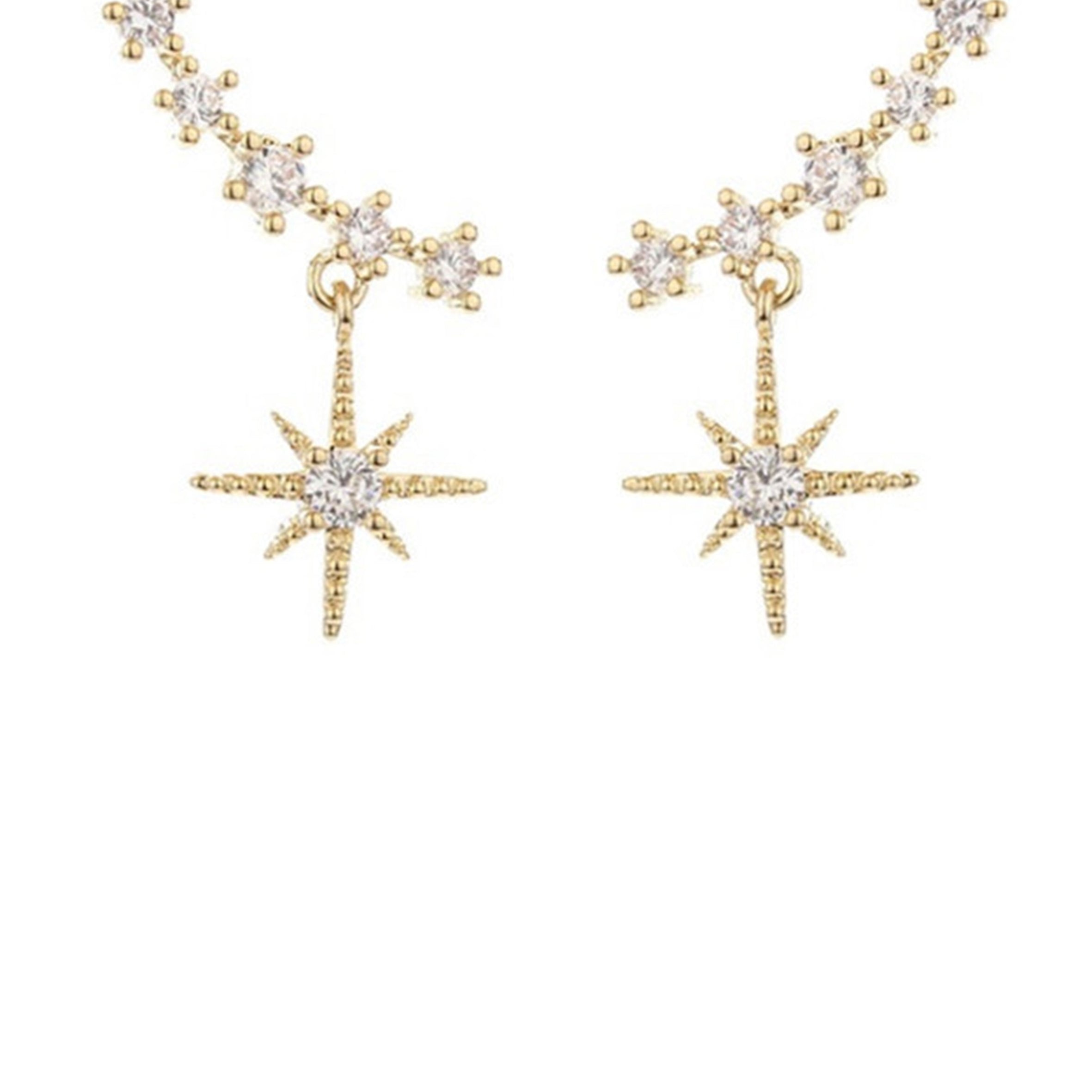 Sun Rhinestone Stud Earring 925 Silver Post E4287