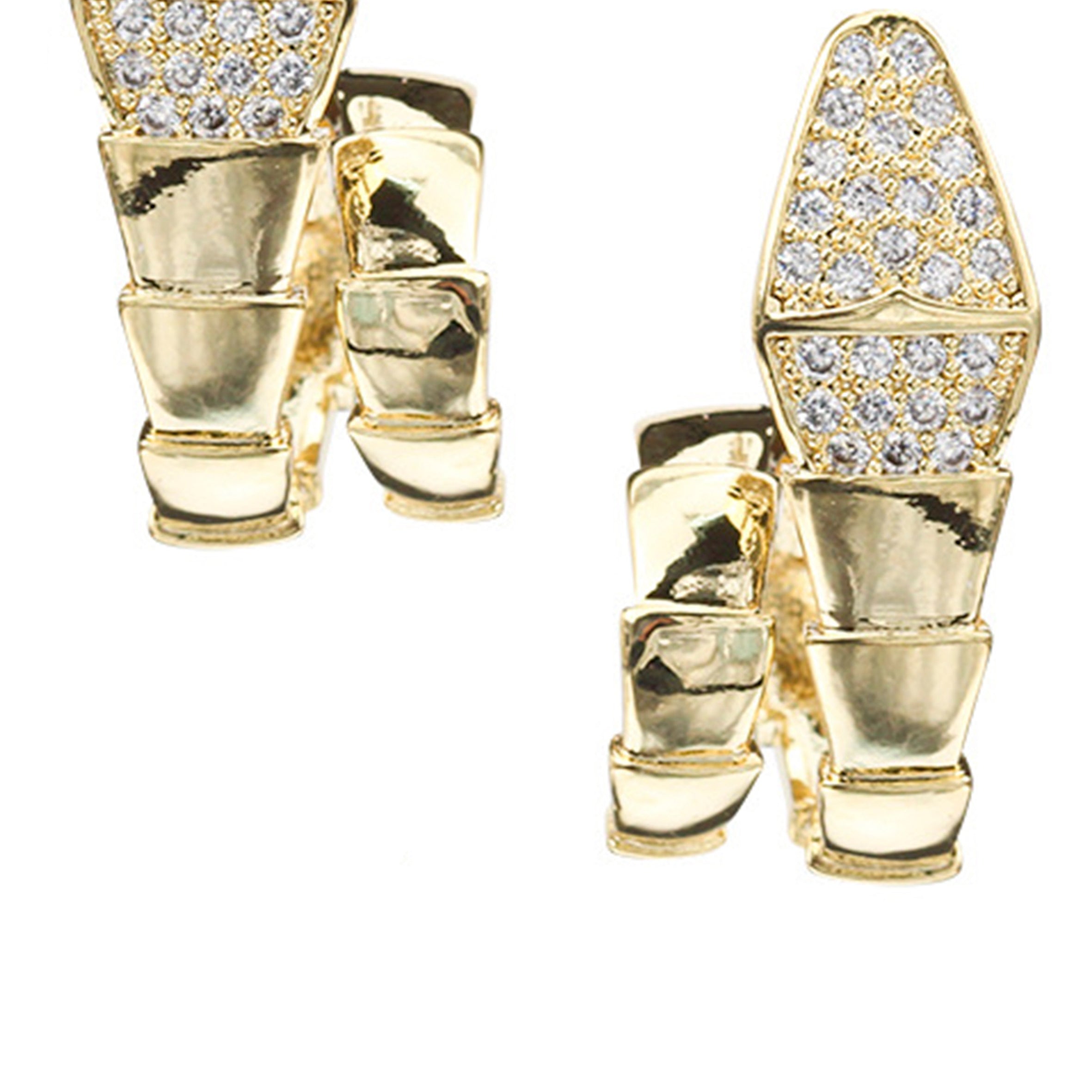 Pendientes de cobre con circonitas y serpiente E4399