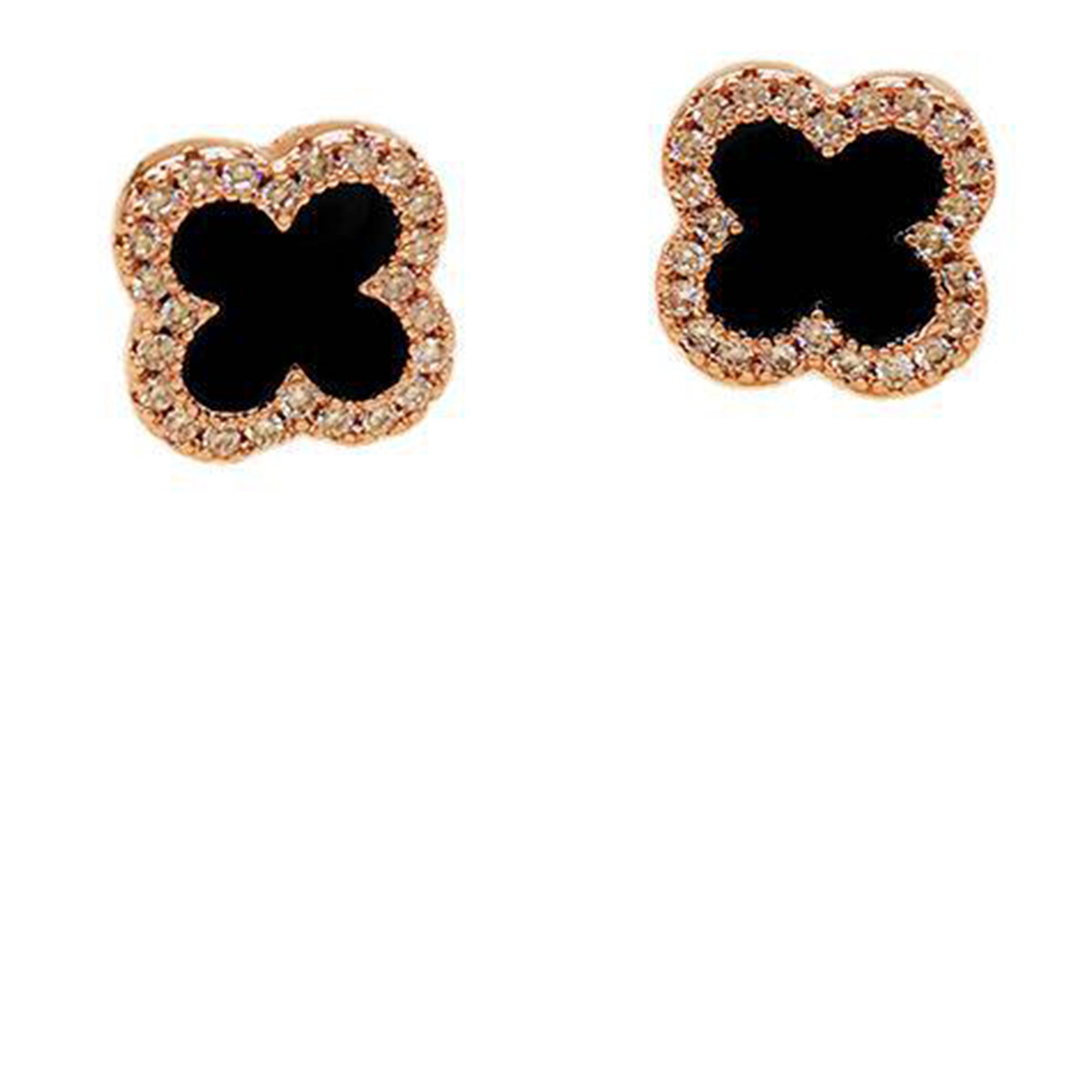 Clover Zircon Stud Earrings E4409-S