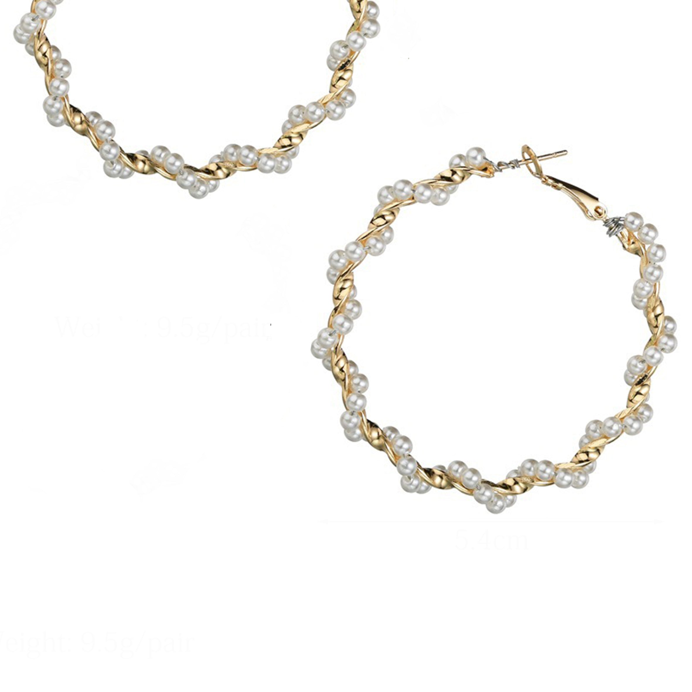 Pendientes de aro con perlas E4424