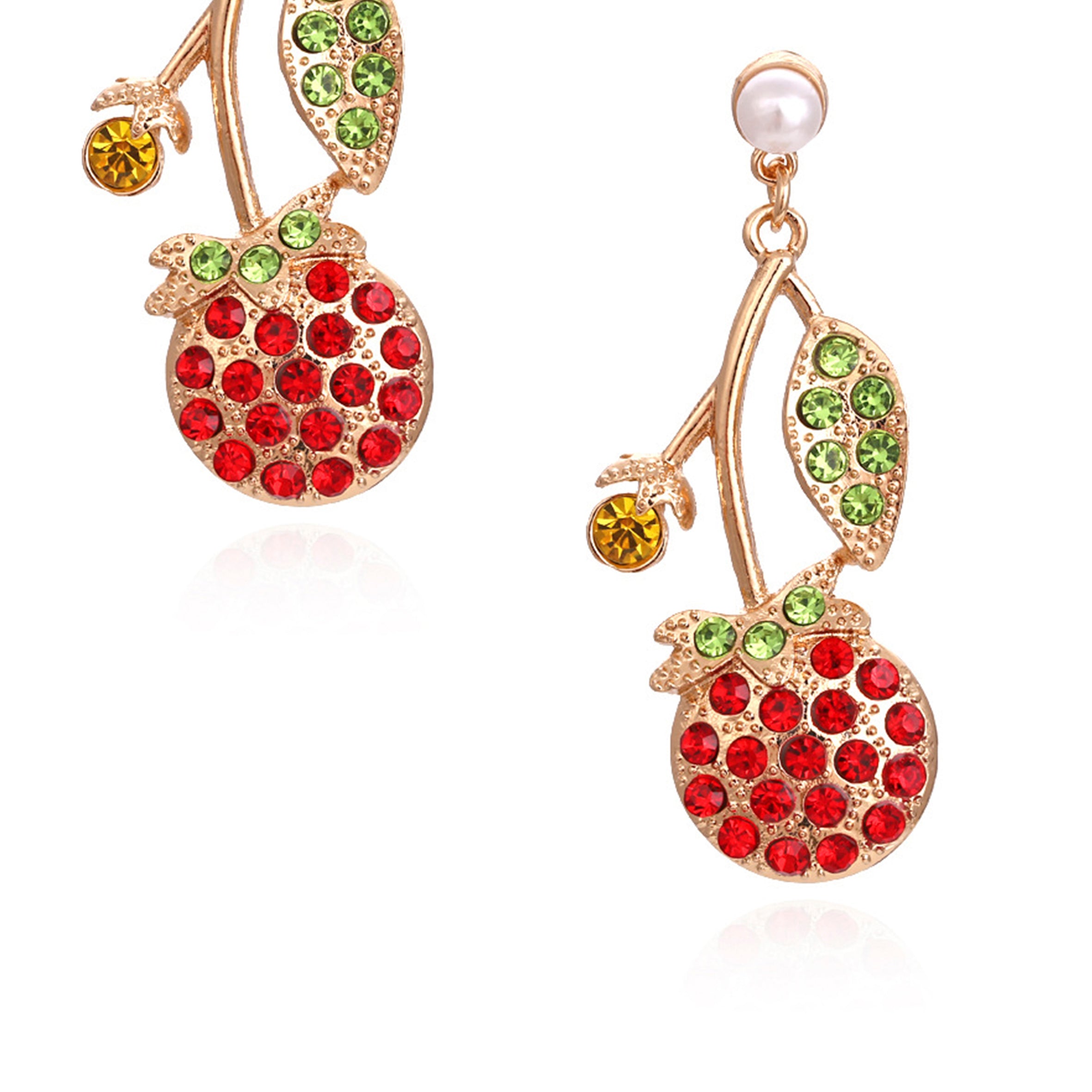 Cherry Rhinestone Earrings E4544
