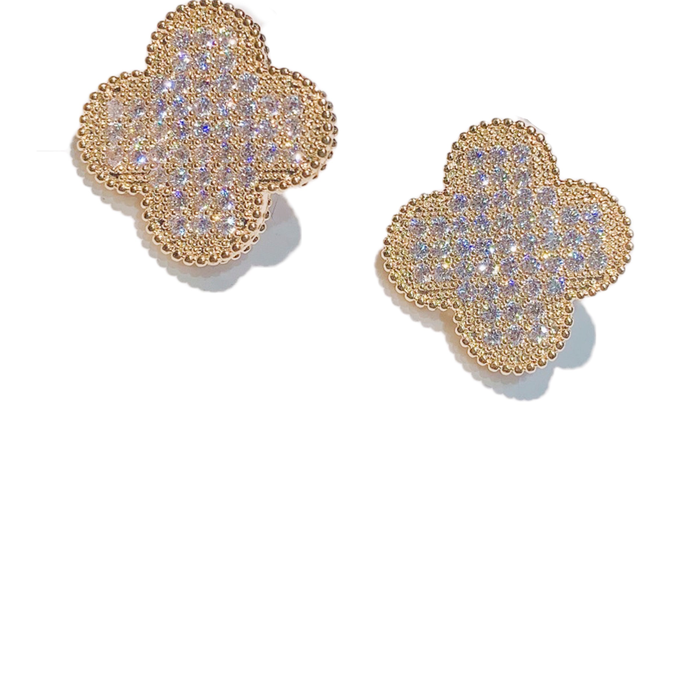 Clover Zircon Stud Earrings E4572