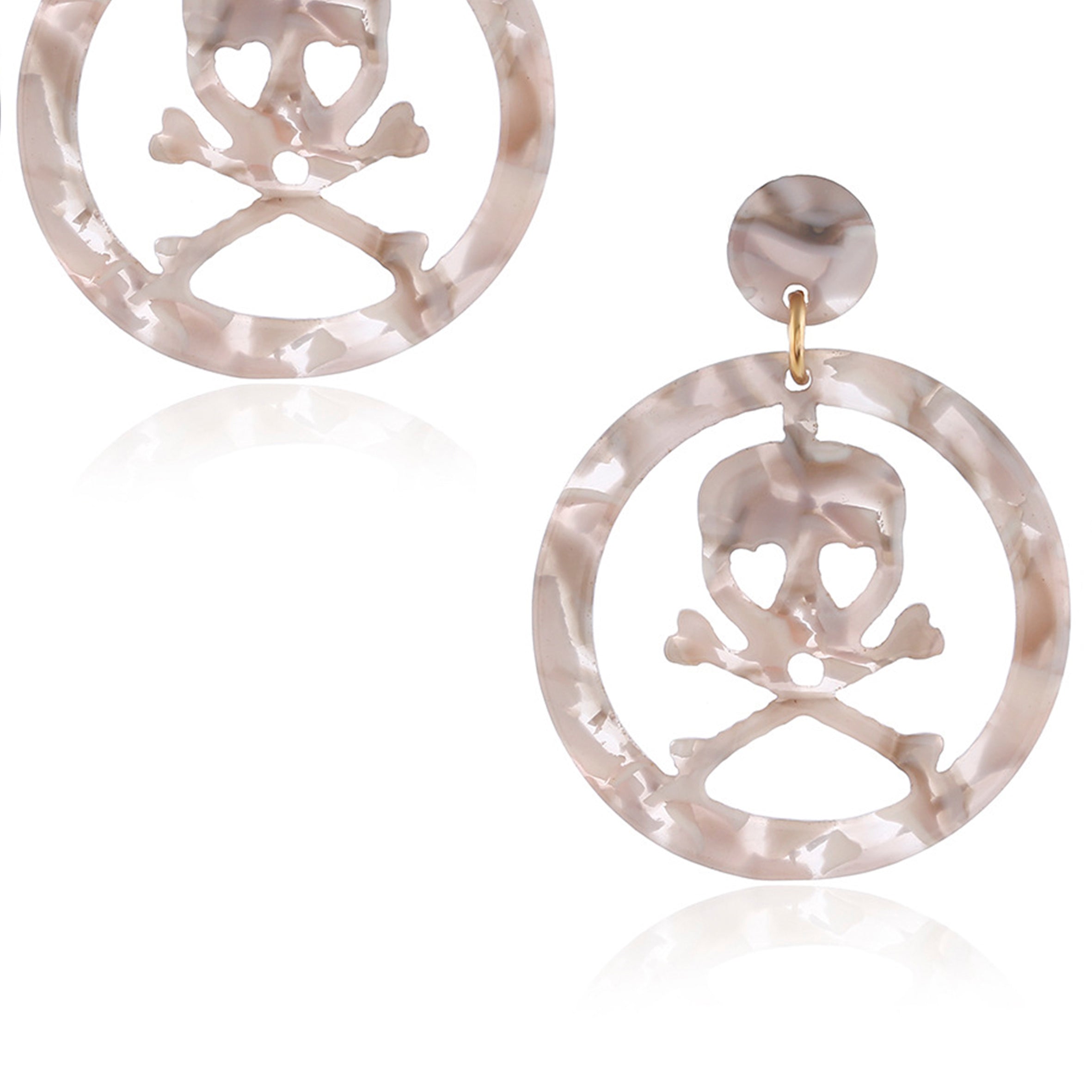 Hollow Circle Skull Acrylic Earrings E4600