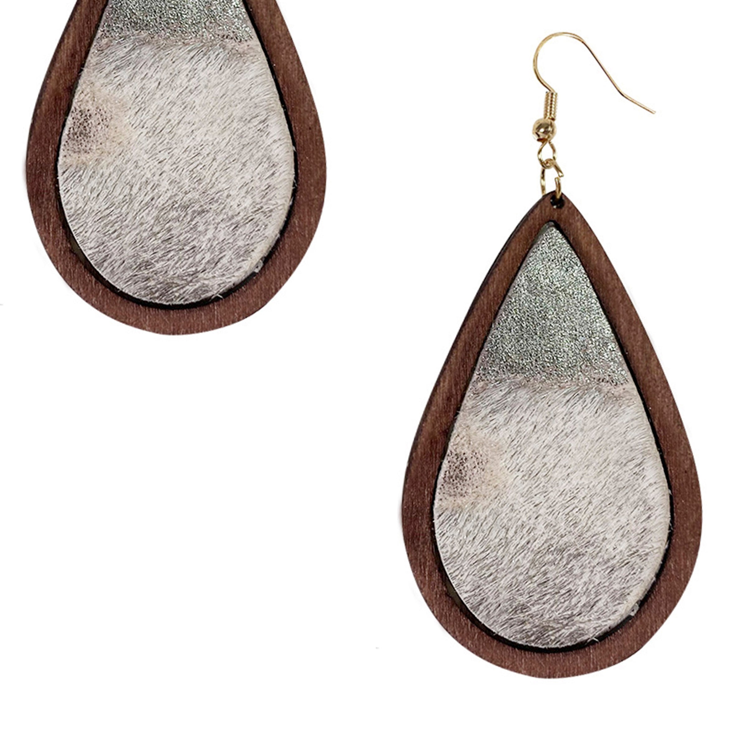 Teardrop Real Leather Earrings E4610