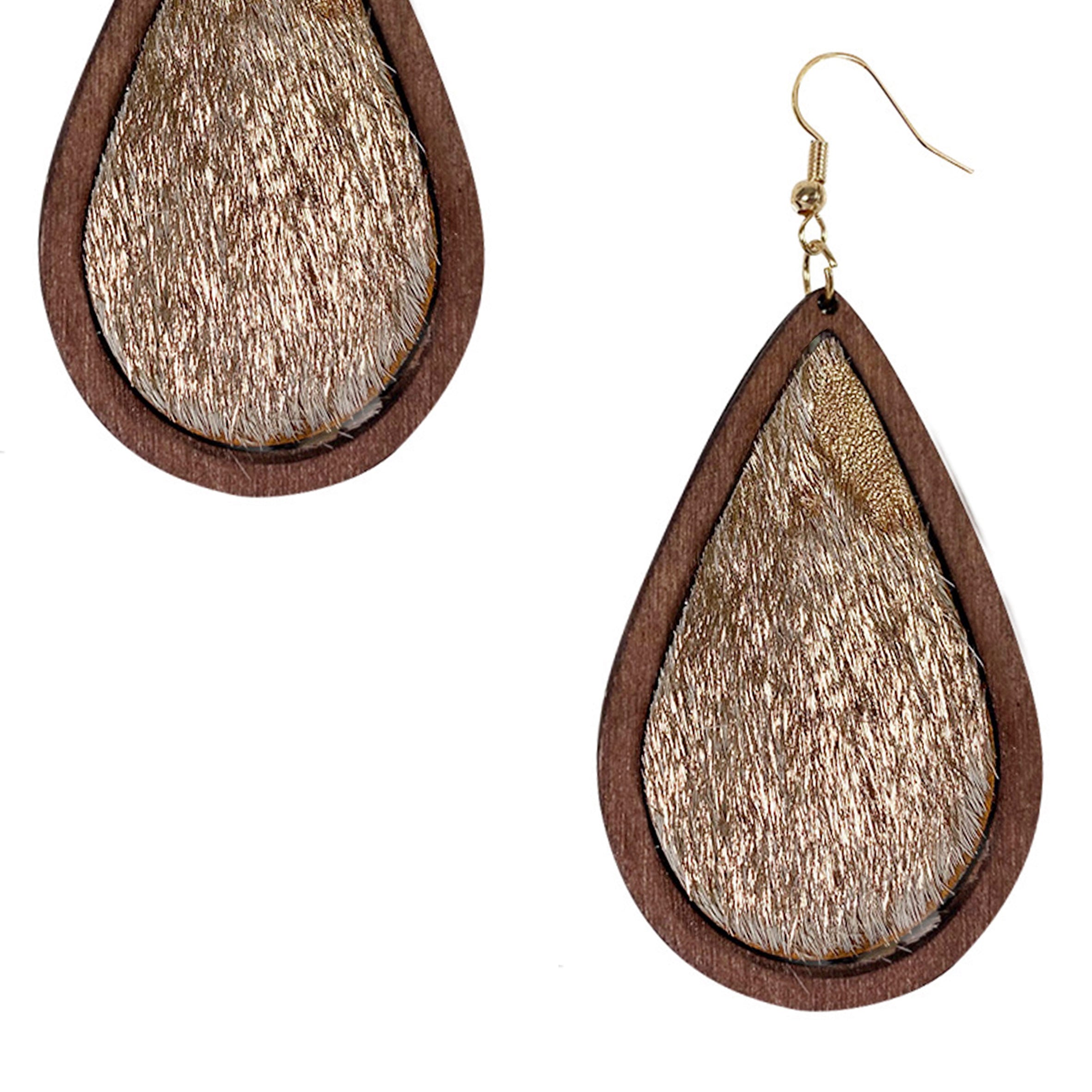 Teardrop Real Leather Earrings E4610