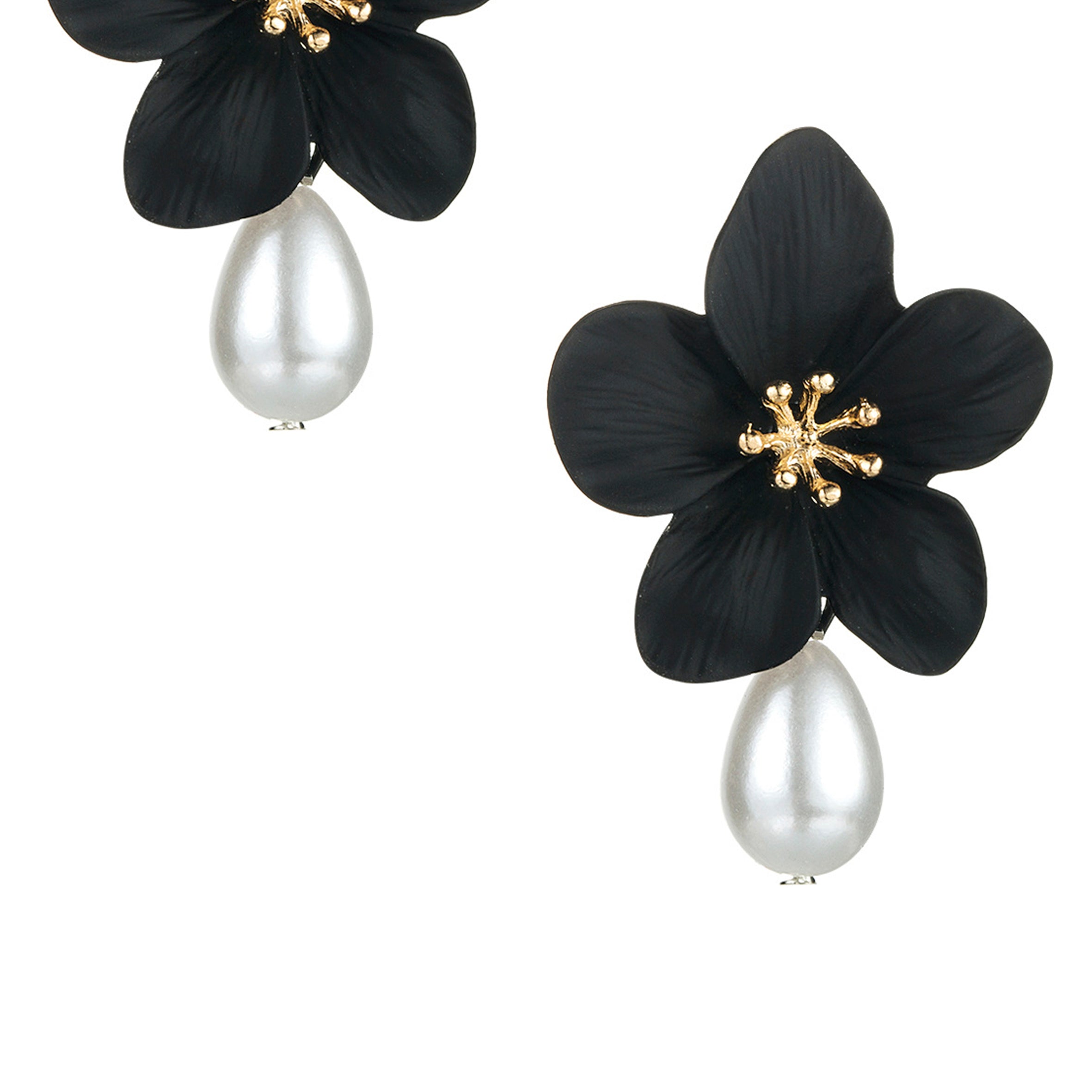 Pendientes de perlas de aleación floral E4621