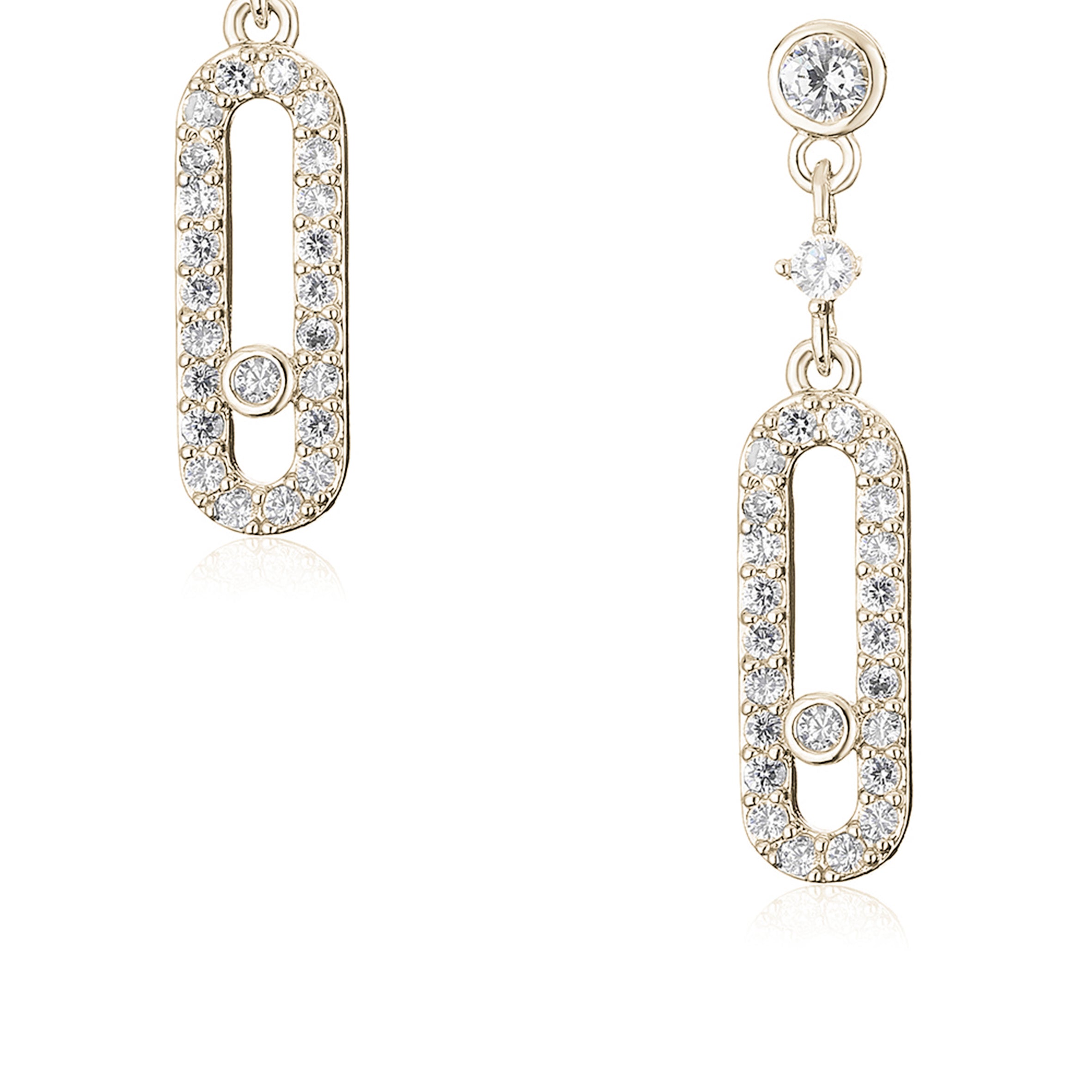 Oval Zircon Stud Earrings E4641