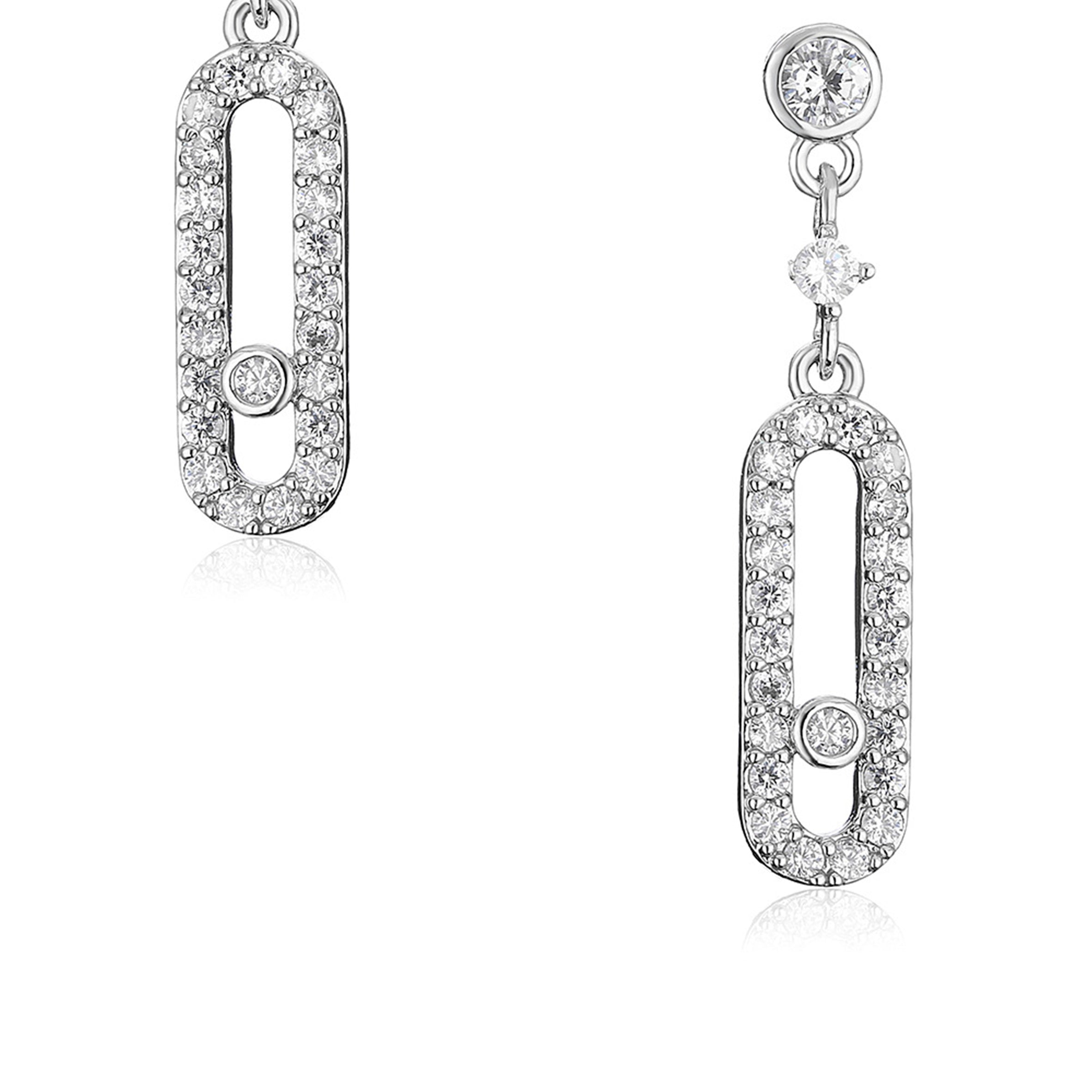 Oval Zircon Stud Earrings E4641