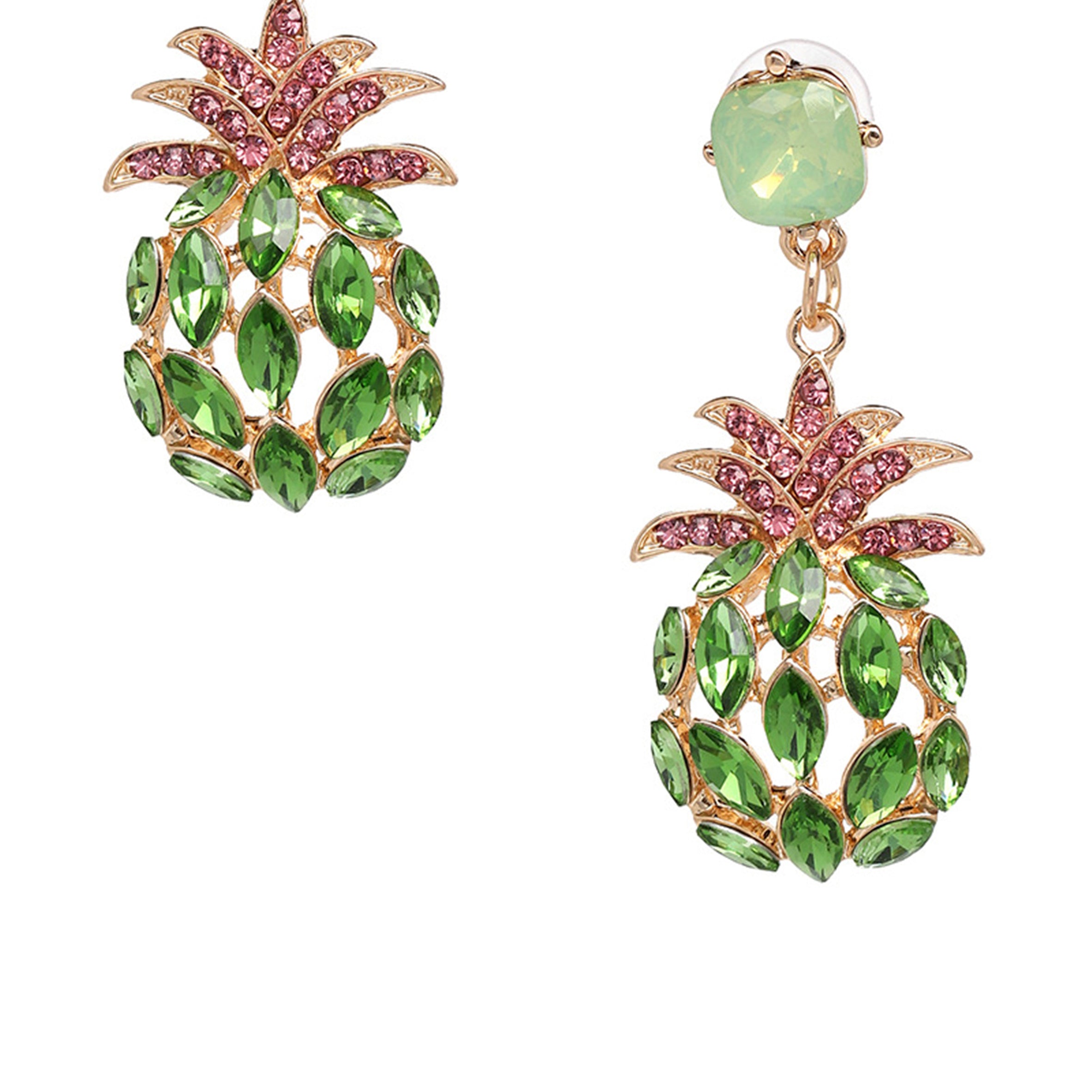 Pendientes de piña con diamantes de imitación E4648