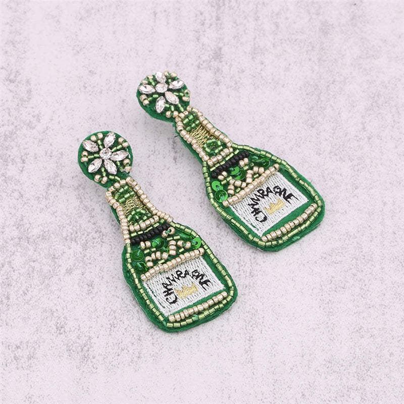 Champagne Seed Bead Earrings E4679-1