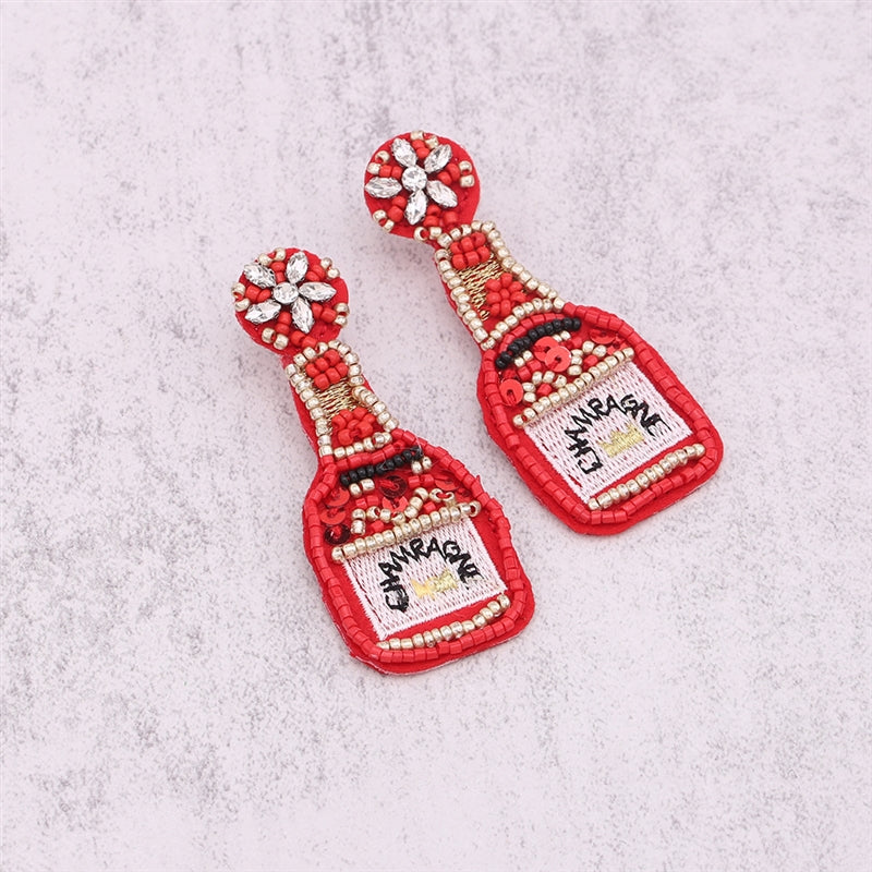 Champagne Seed Bead Earrings E4679-1