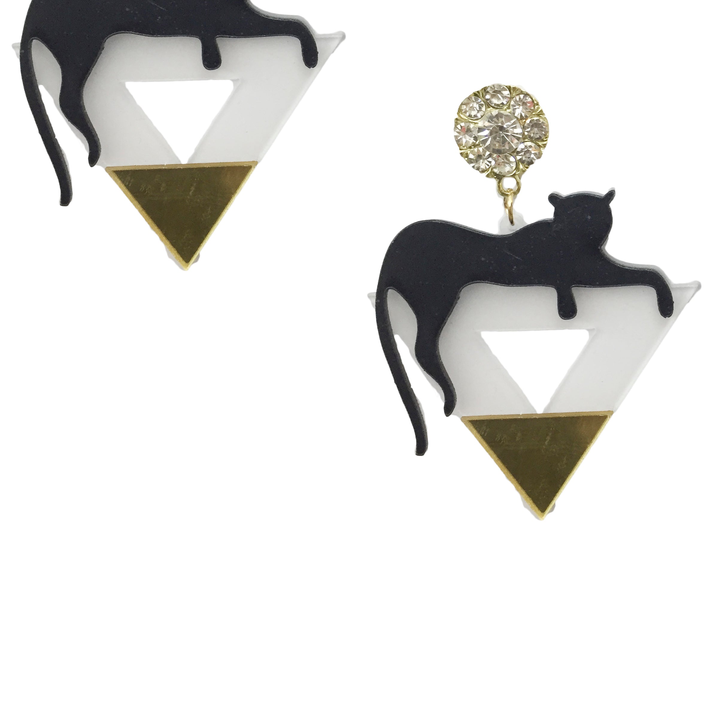 Leopard Triangle Acrylic Earrings E4784