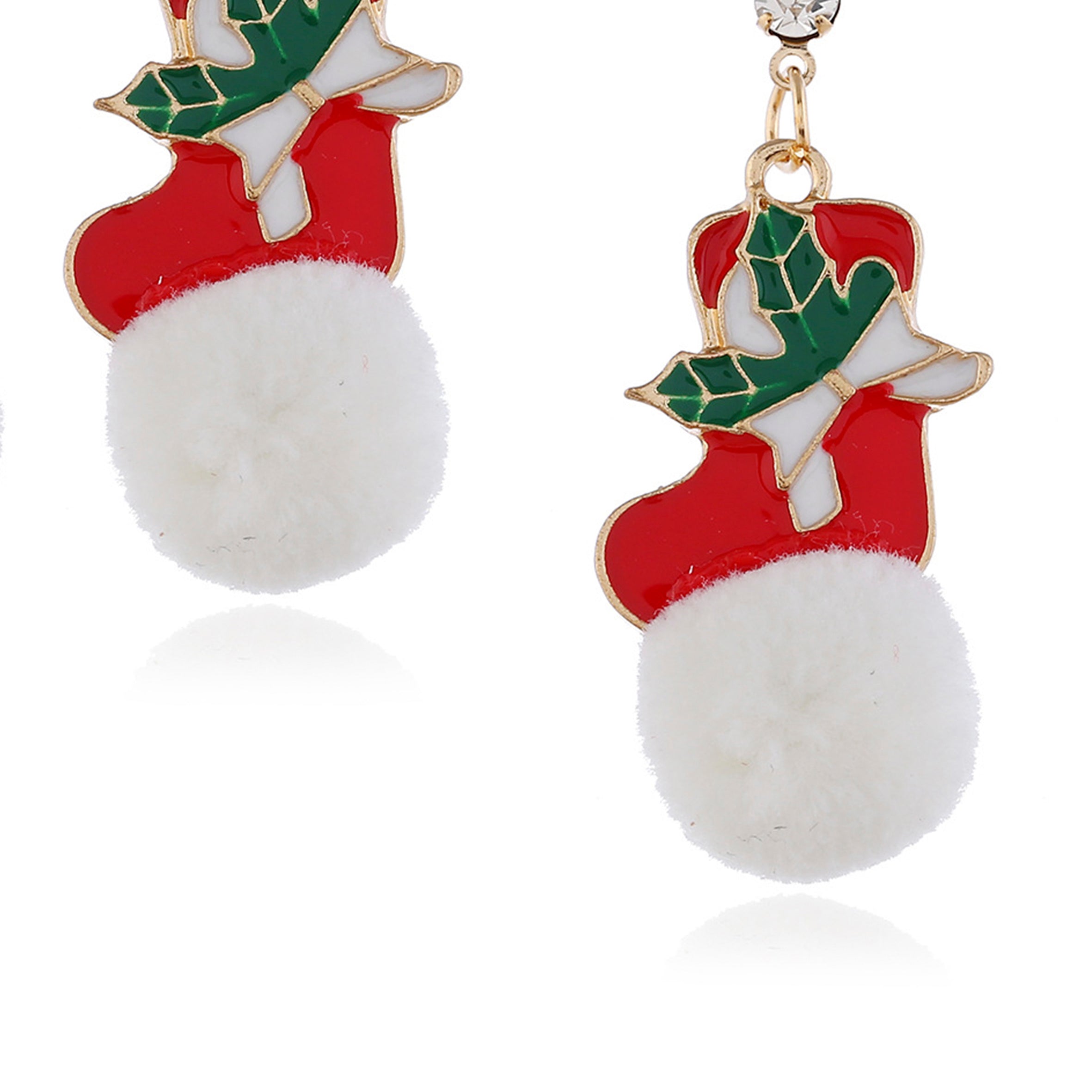 Christmas Sock Pompom Earrings E4931