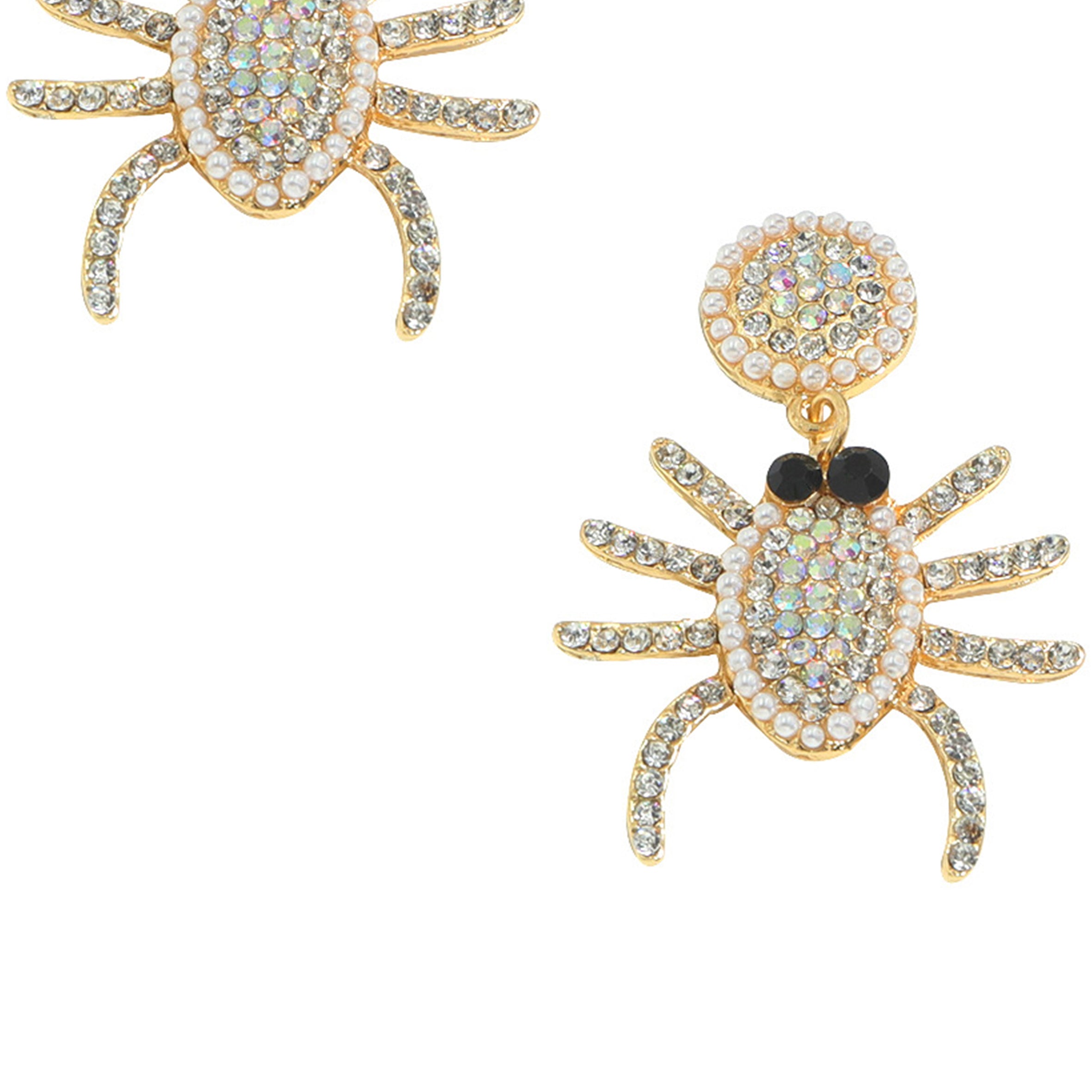 Pendientes de araña con diamantes de imitación E4971