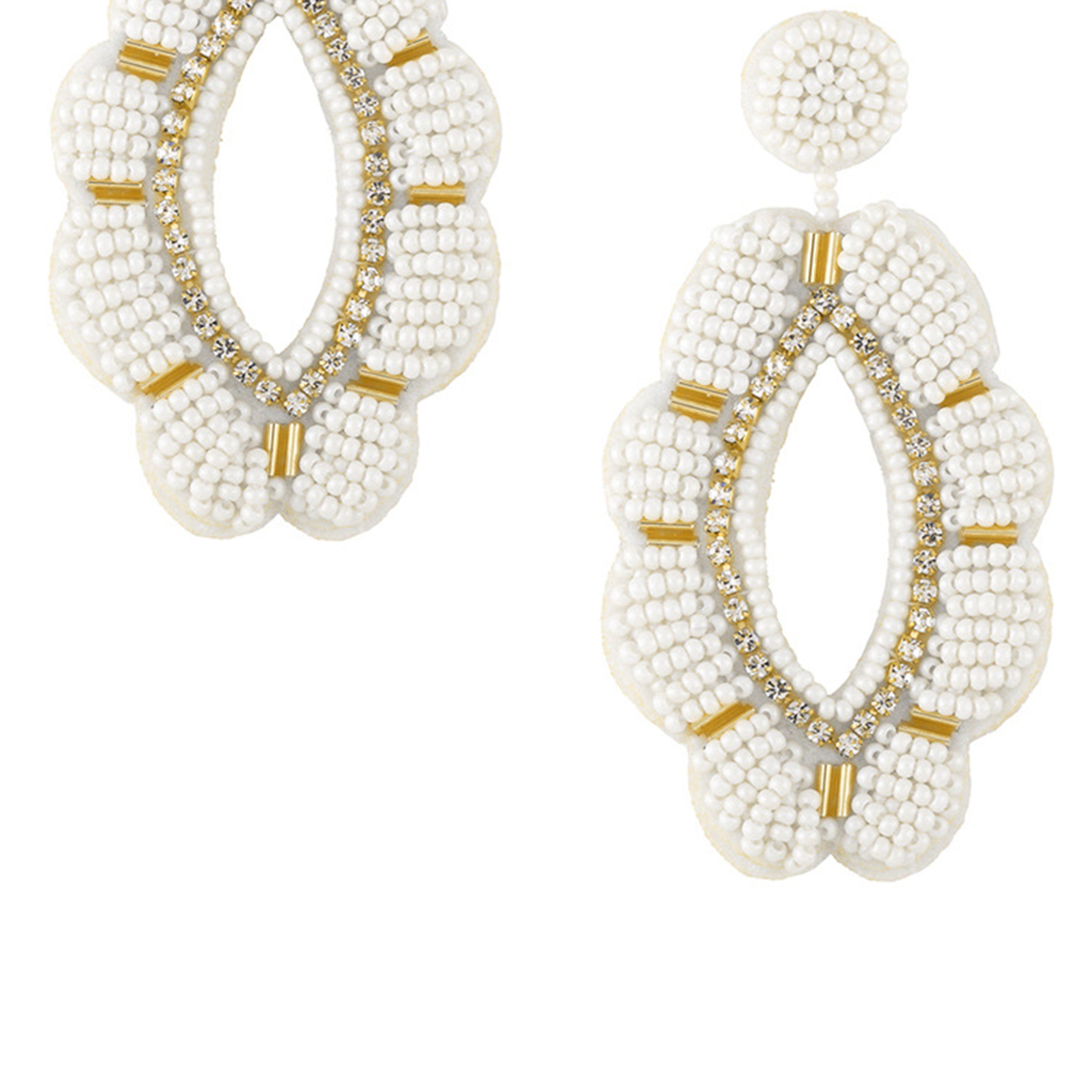 Floral Seed Bead Earrings E5001